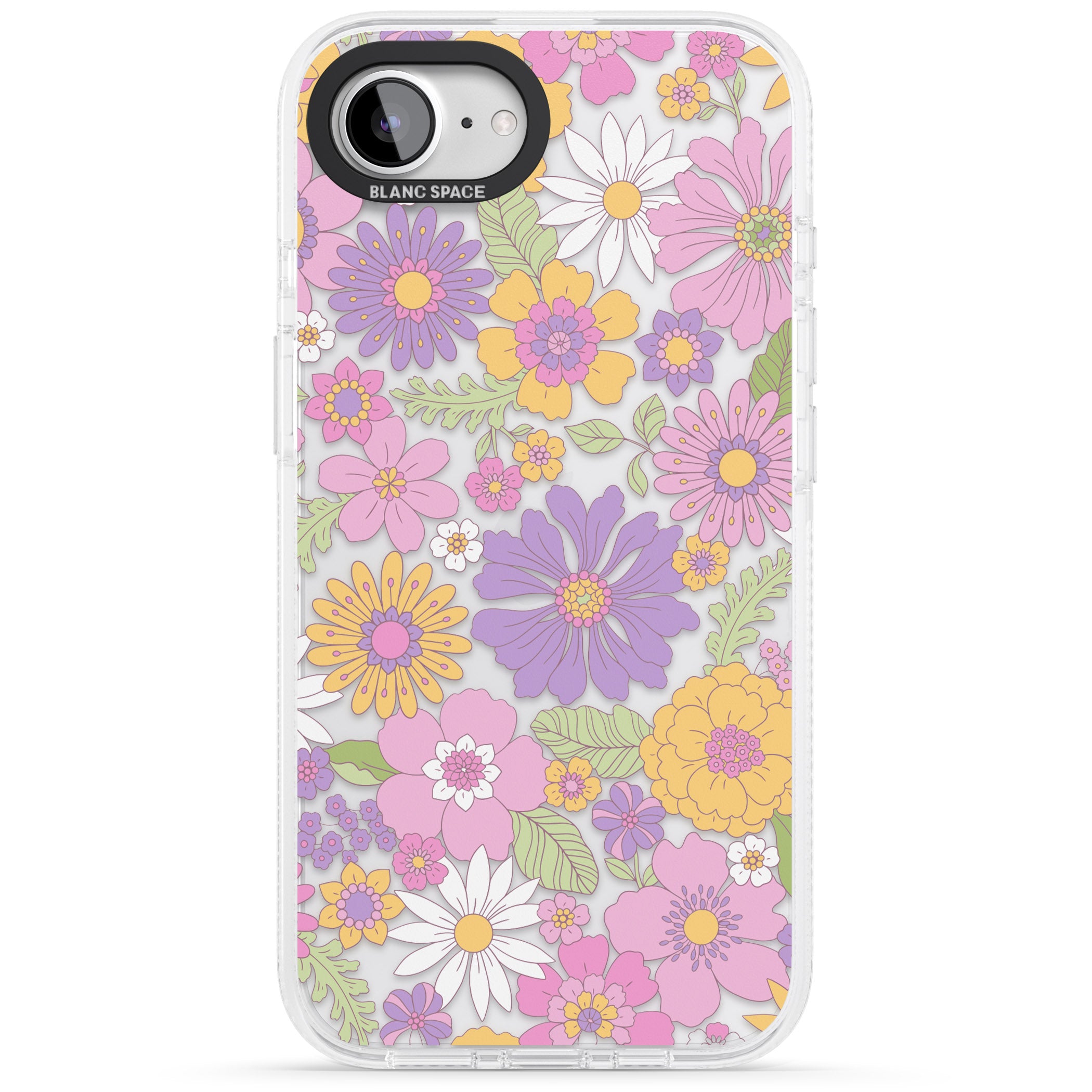 Soft Flower Mix iPhone 16e Clear Case Impact Air - Blanc Space