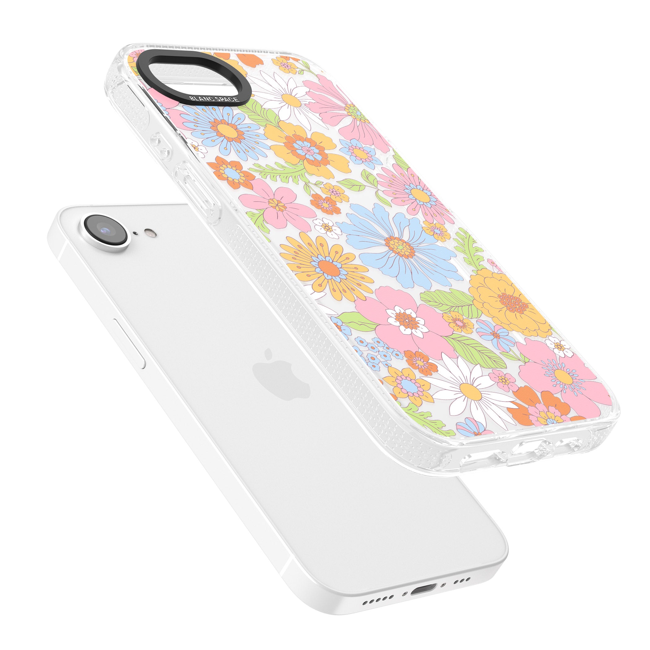 Pastel Flower Pattern iPhone 16e Clear Case Impact Air - Blanc Space