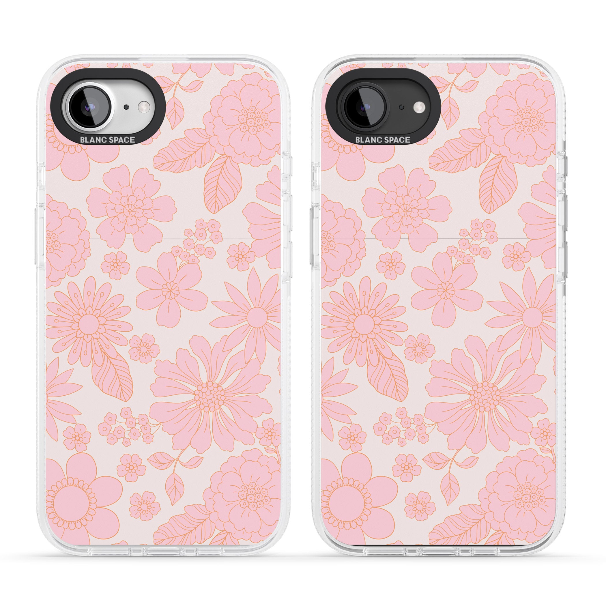 Gentle Pink Flowers iPhone 16e Clear Case Impact Air - Blanc Space