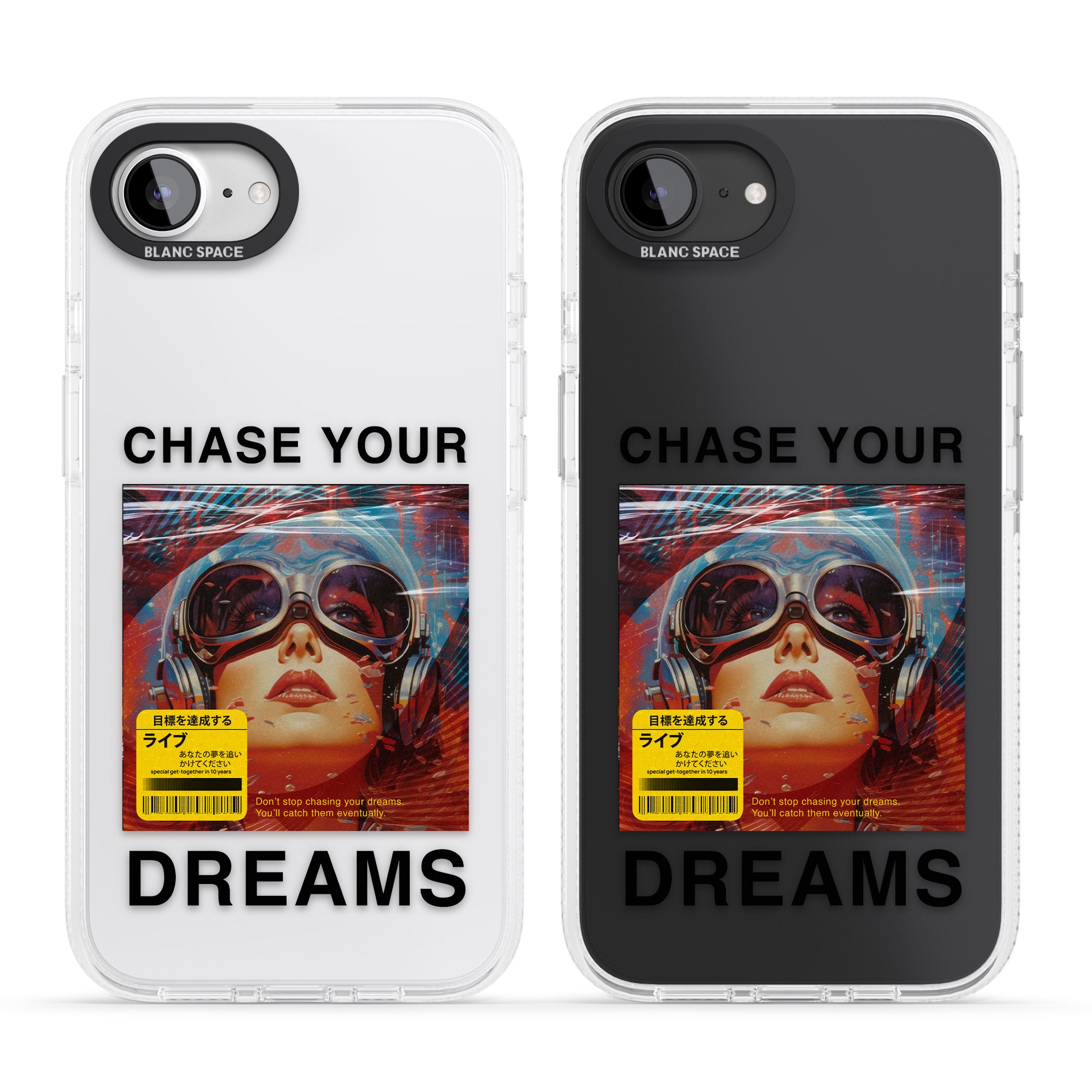Chase Your Dreams iPhone 16e Clear Case Impact Air - Blanc Space
