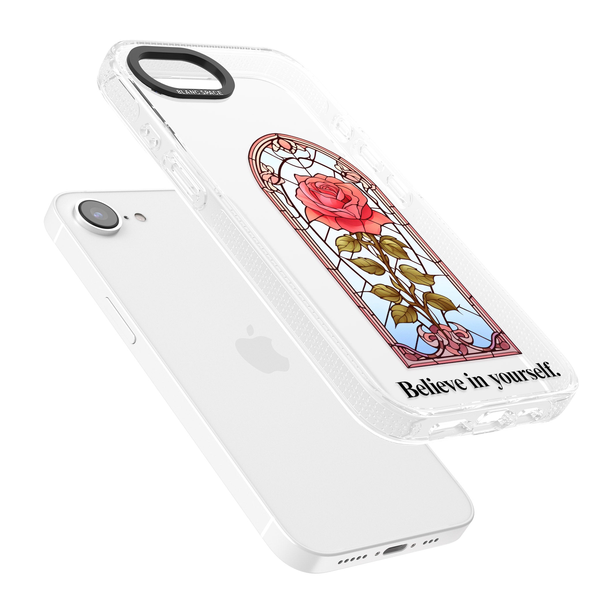 Believe in yourself iPhone 16e Clear Case Impact Air - Blanc Space