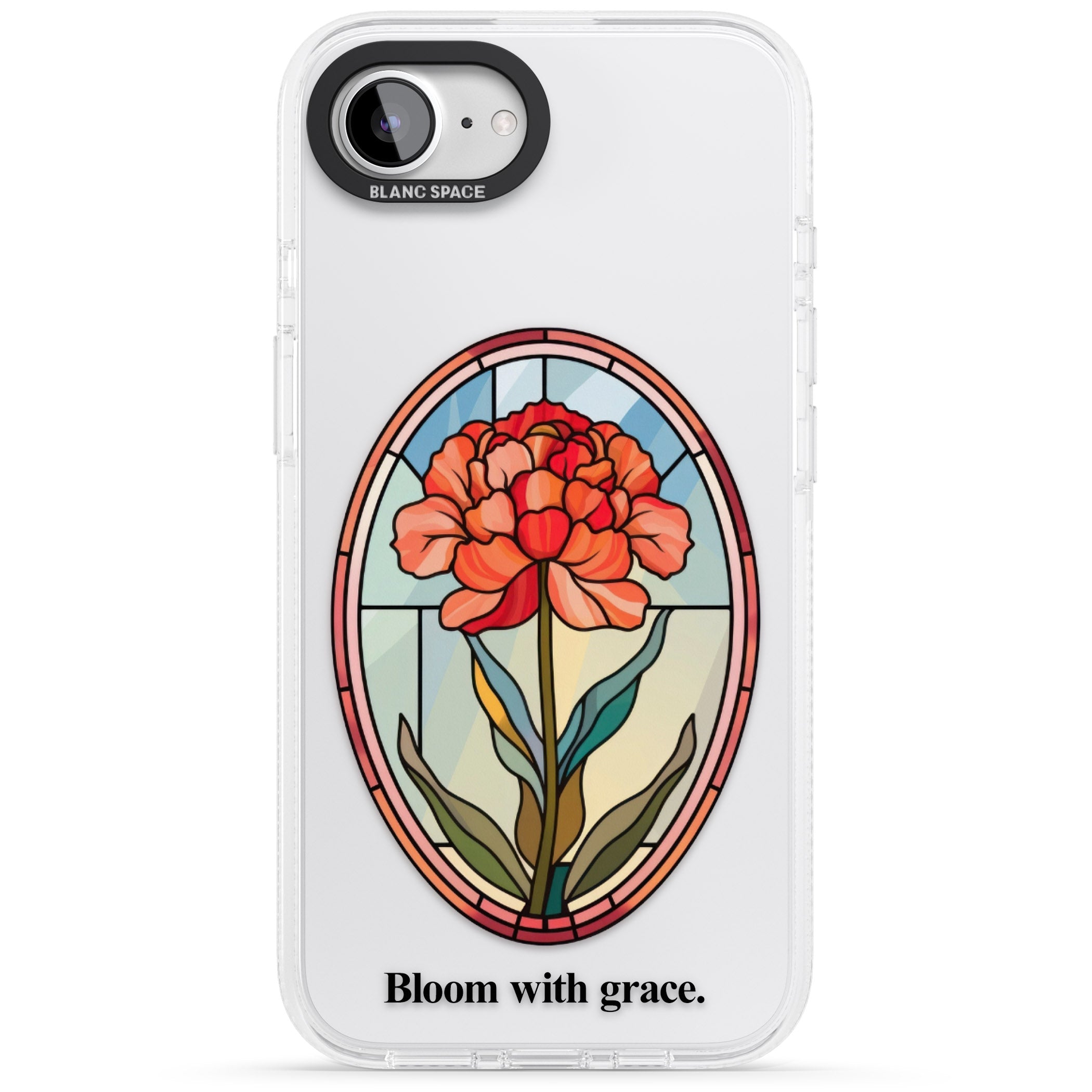 Bloom with grace iPhone 16e Clear Case Impact Air - Blanc Space