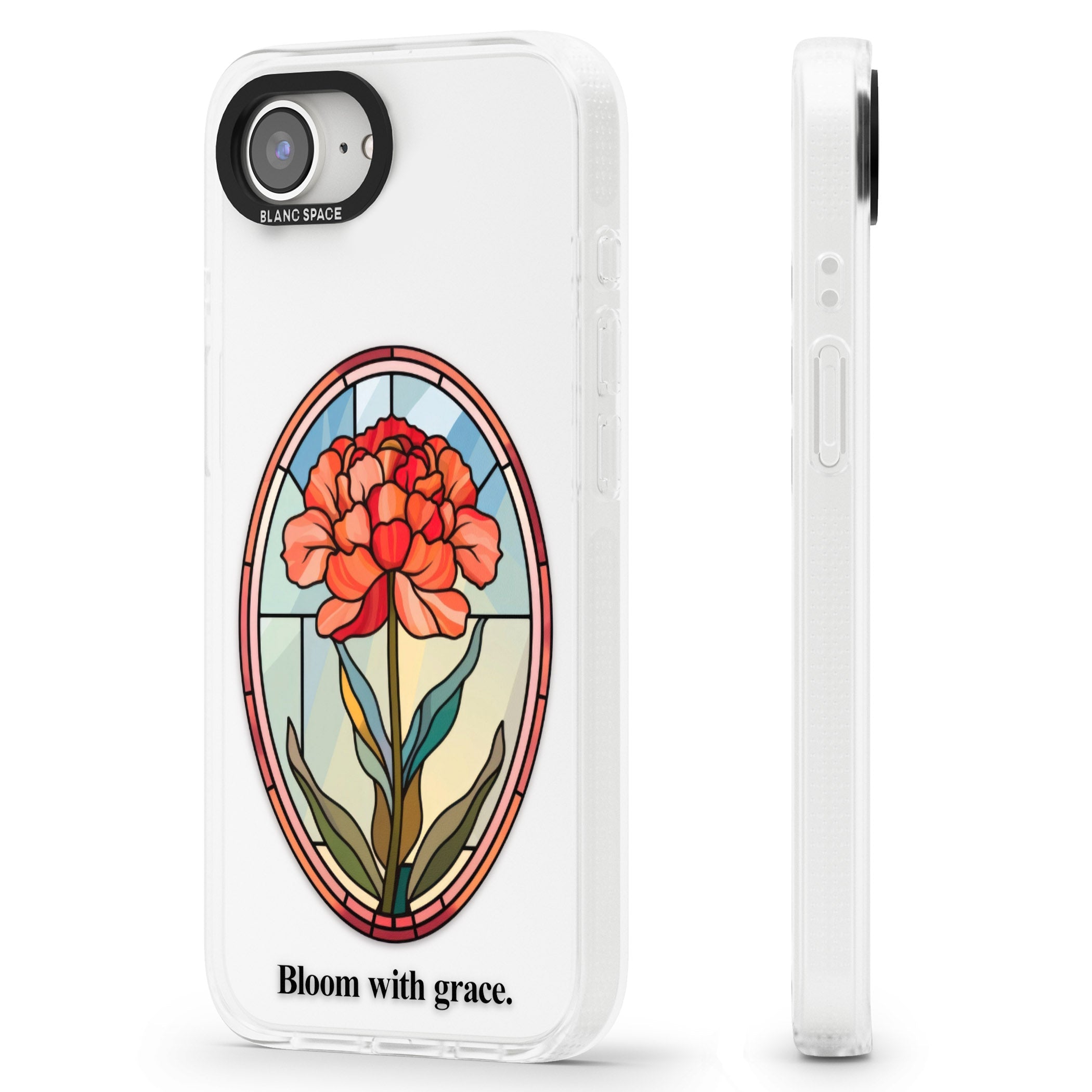 Bloom with grace iPhone 16e Clear Case Impact Air - Blanc Space