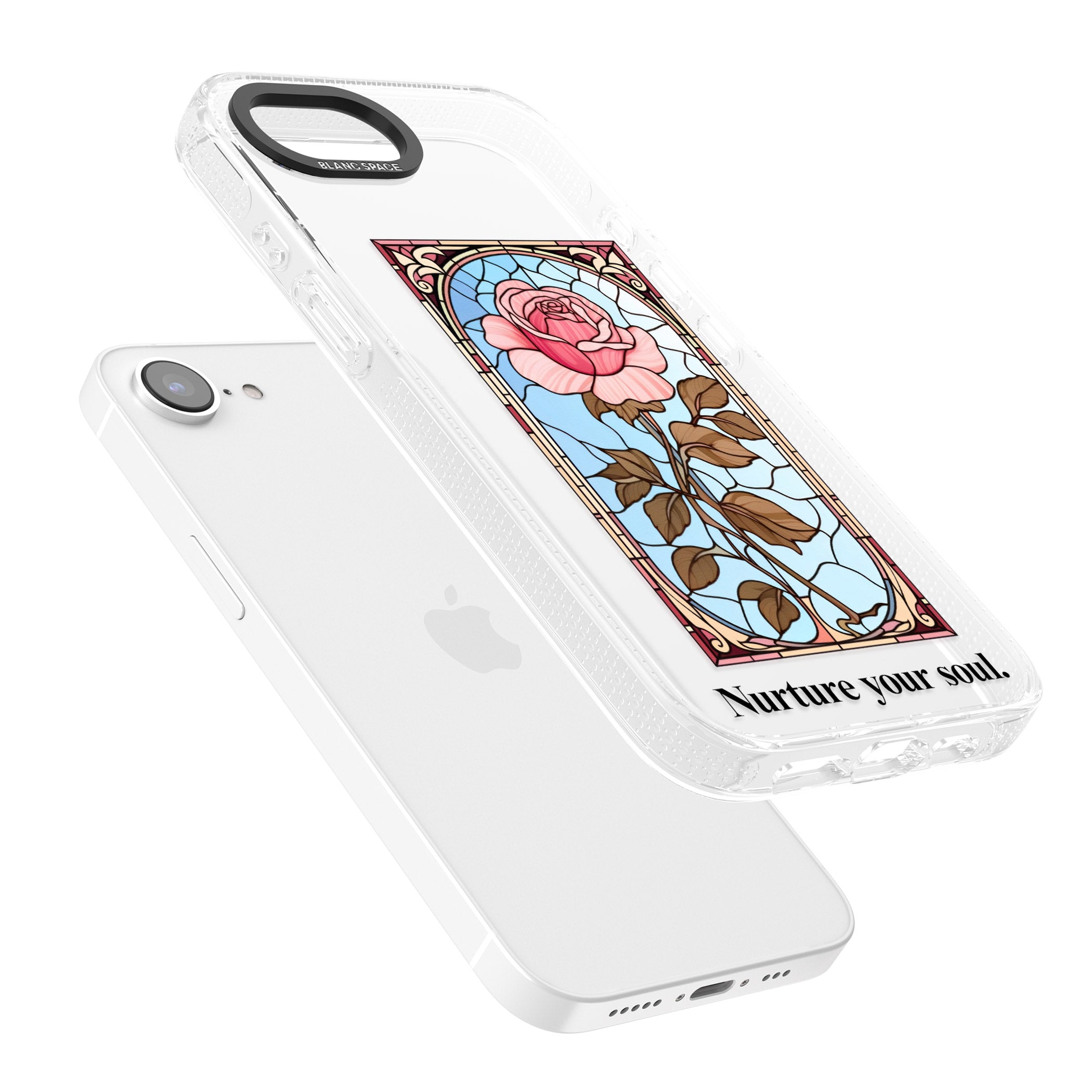 Nurture your soul iPhone 16e Clear Case Impact Air - Blanc Space