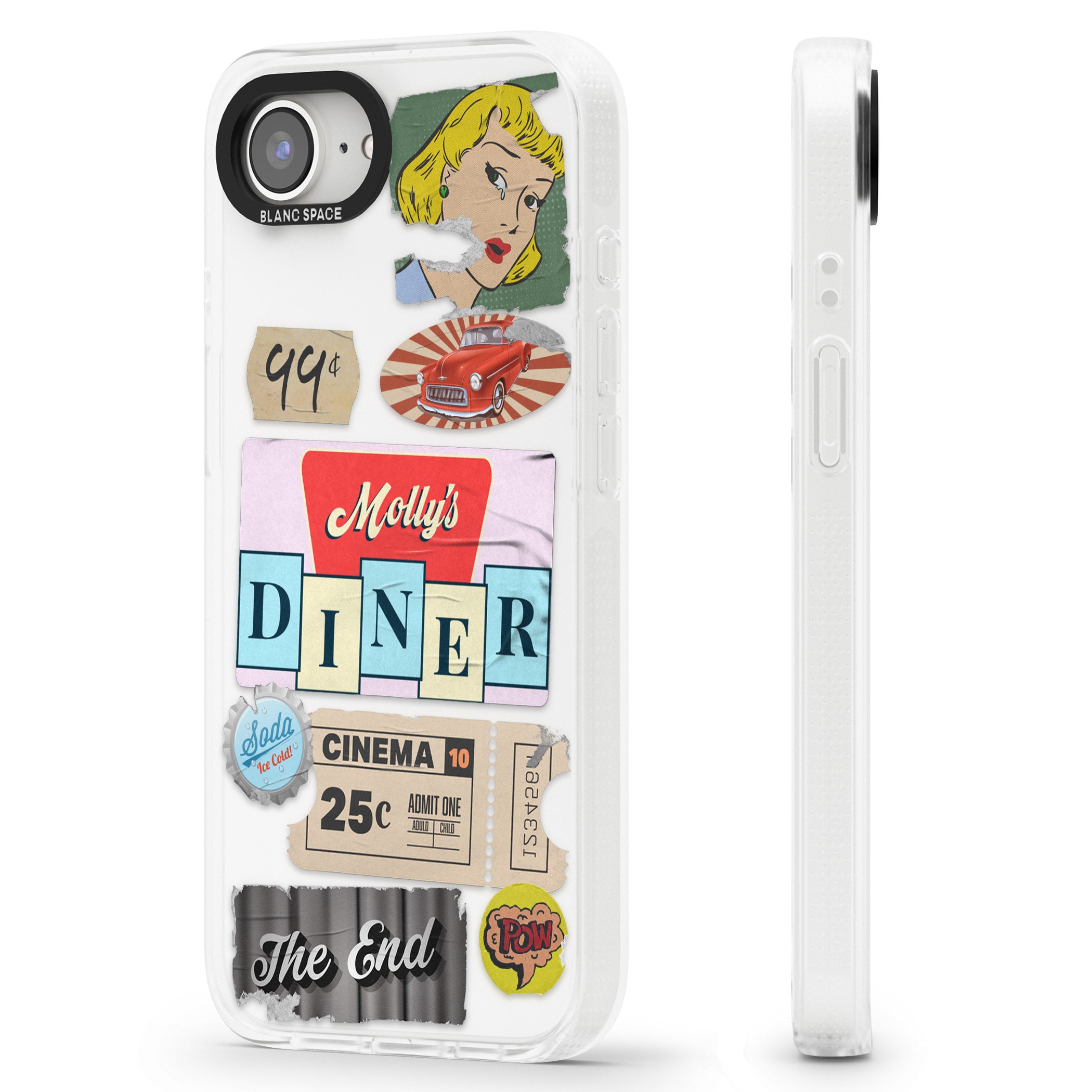 Nifty Fifties Swing iPhone 16e Clear Case Impact Air - Blanc Space
