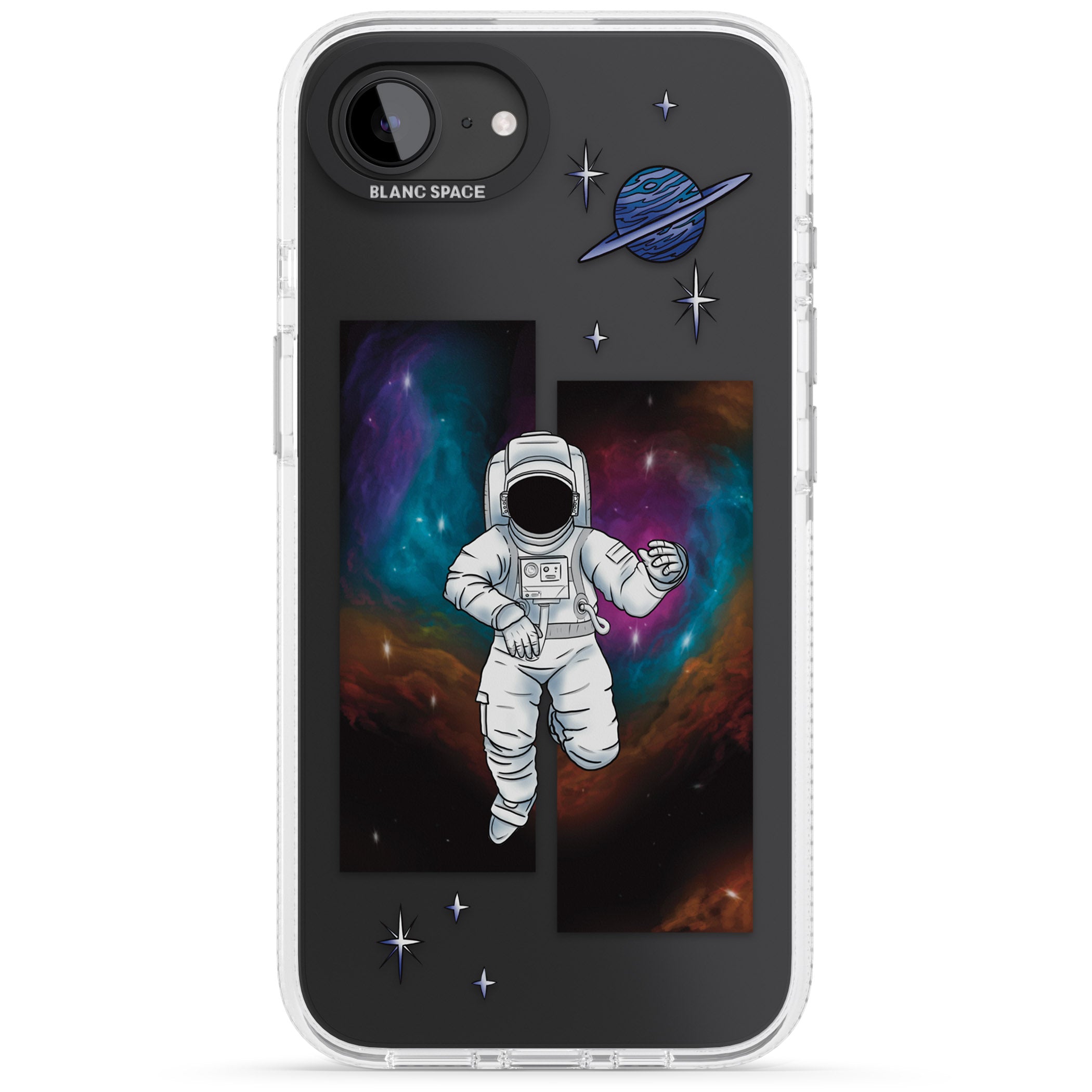 Escape The Nebula iPhone 16e Clear Case Impact Air - Blanc Space