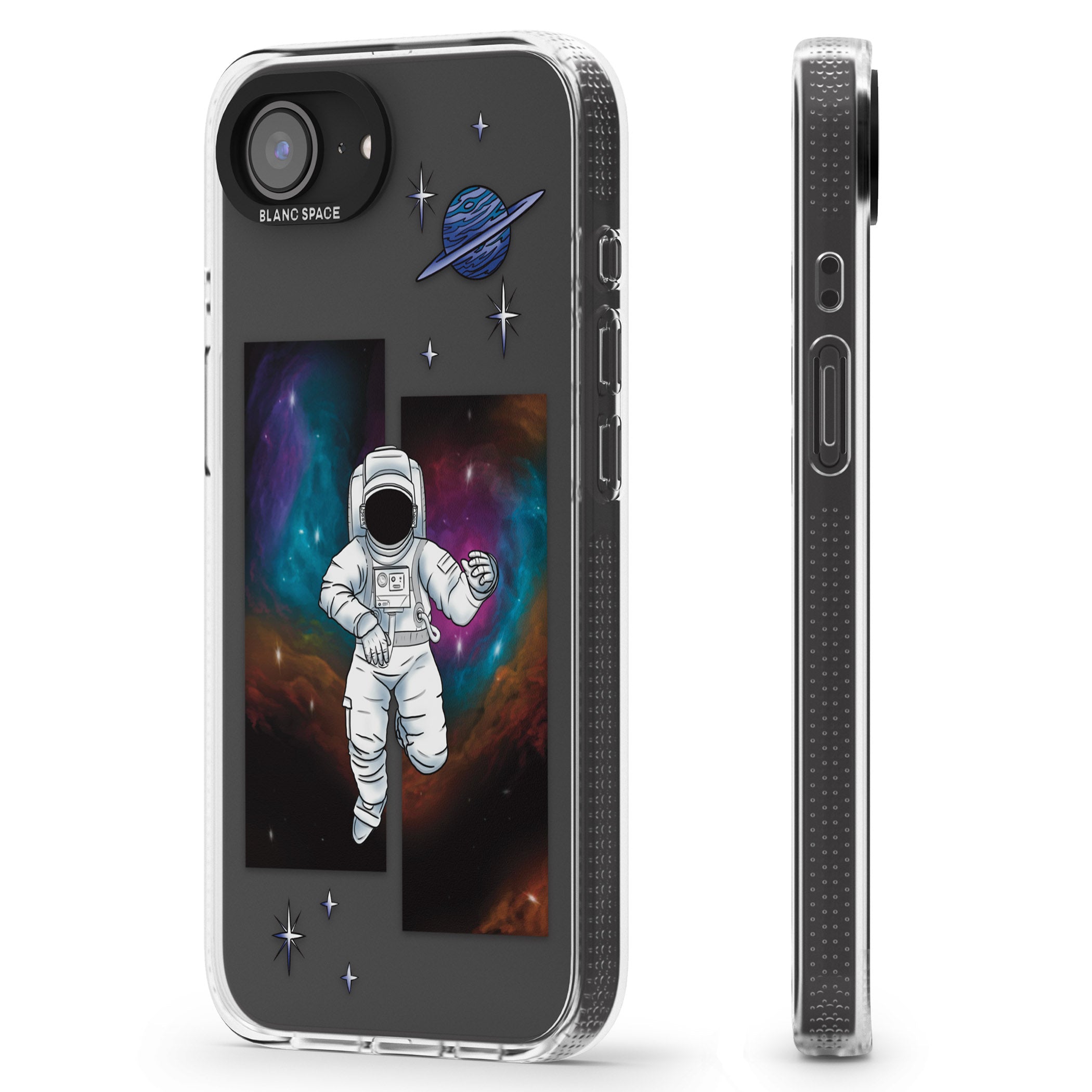 Escape The Nebula iPhone 16e Clear Case Impact Air - Blanc Space