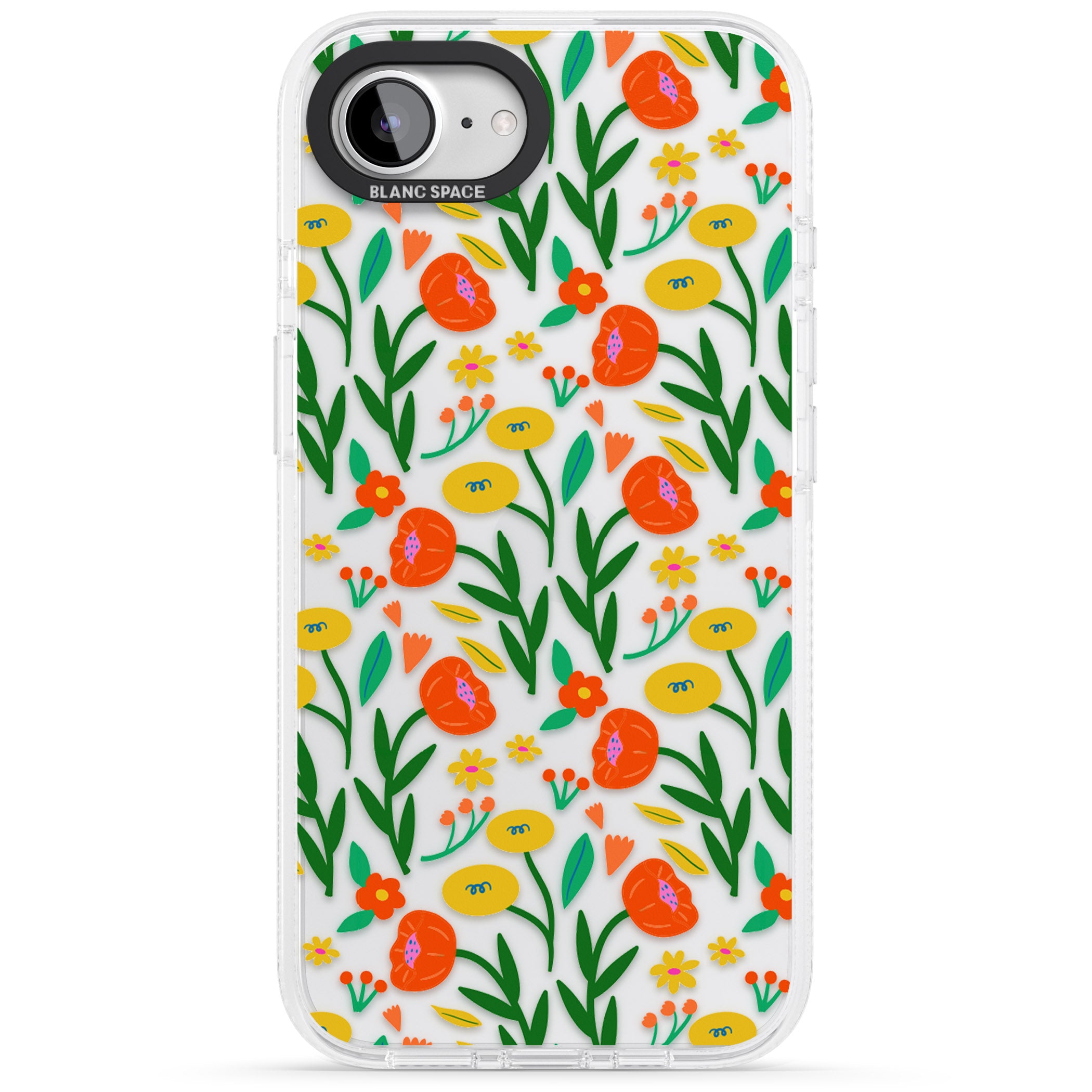Summer Flower Fiesta iPhone 16e Clear Case Impact Air - Blanc Space