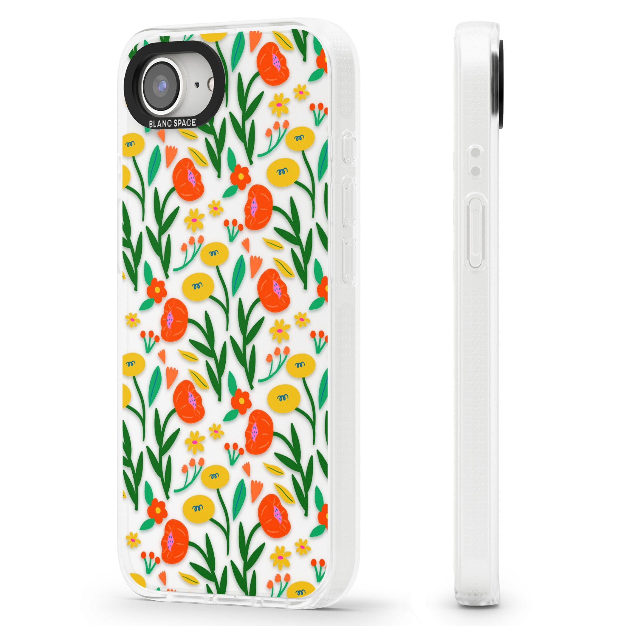 Summer Flower Fiesta iPhone 16e Clear Case Impact Air - Blanc Space