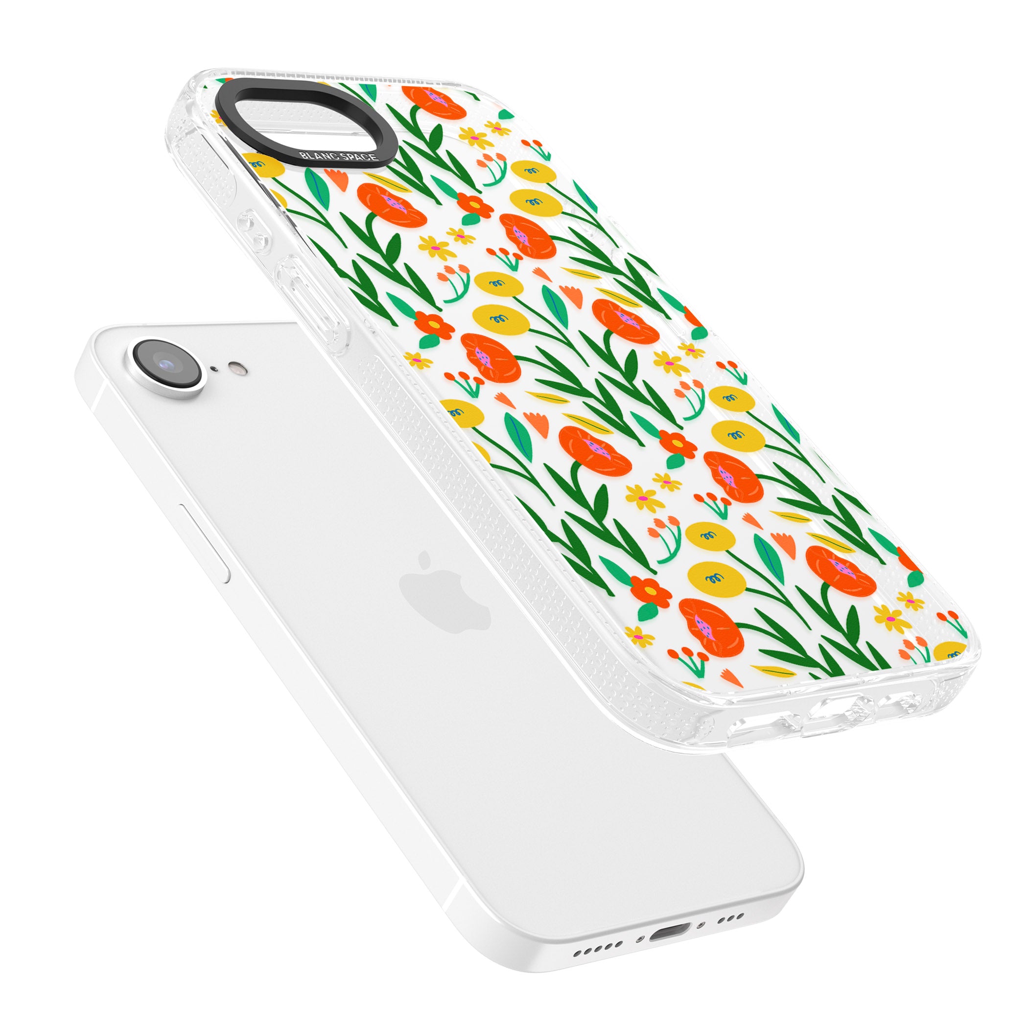 Summer Flower Fiesta iPhone 16e Clear Case Impact Air - Blanc Space