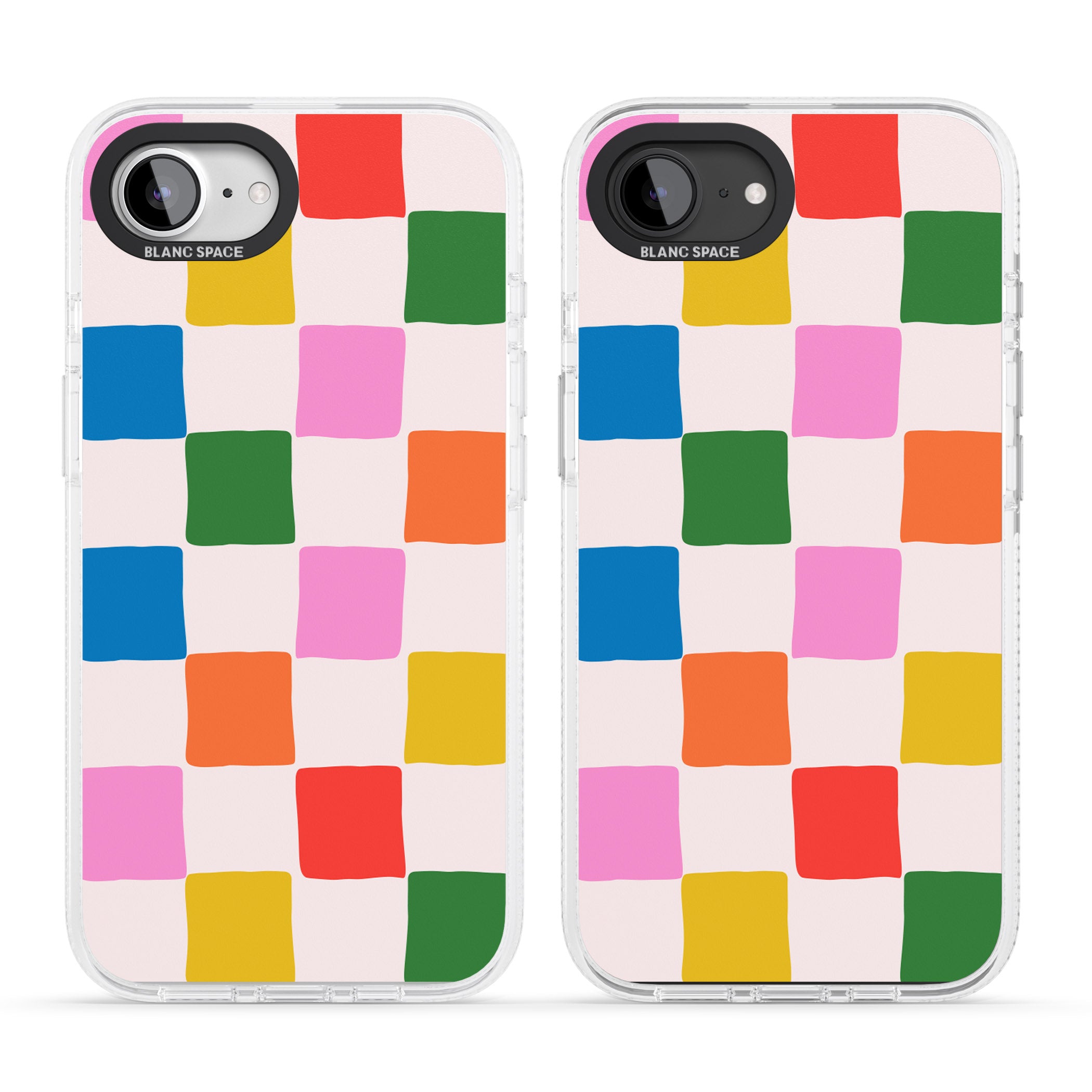 Colour Checked iPhone 16e Clear Case Impact Air - Blanc Space