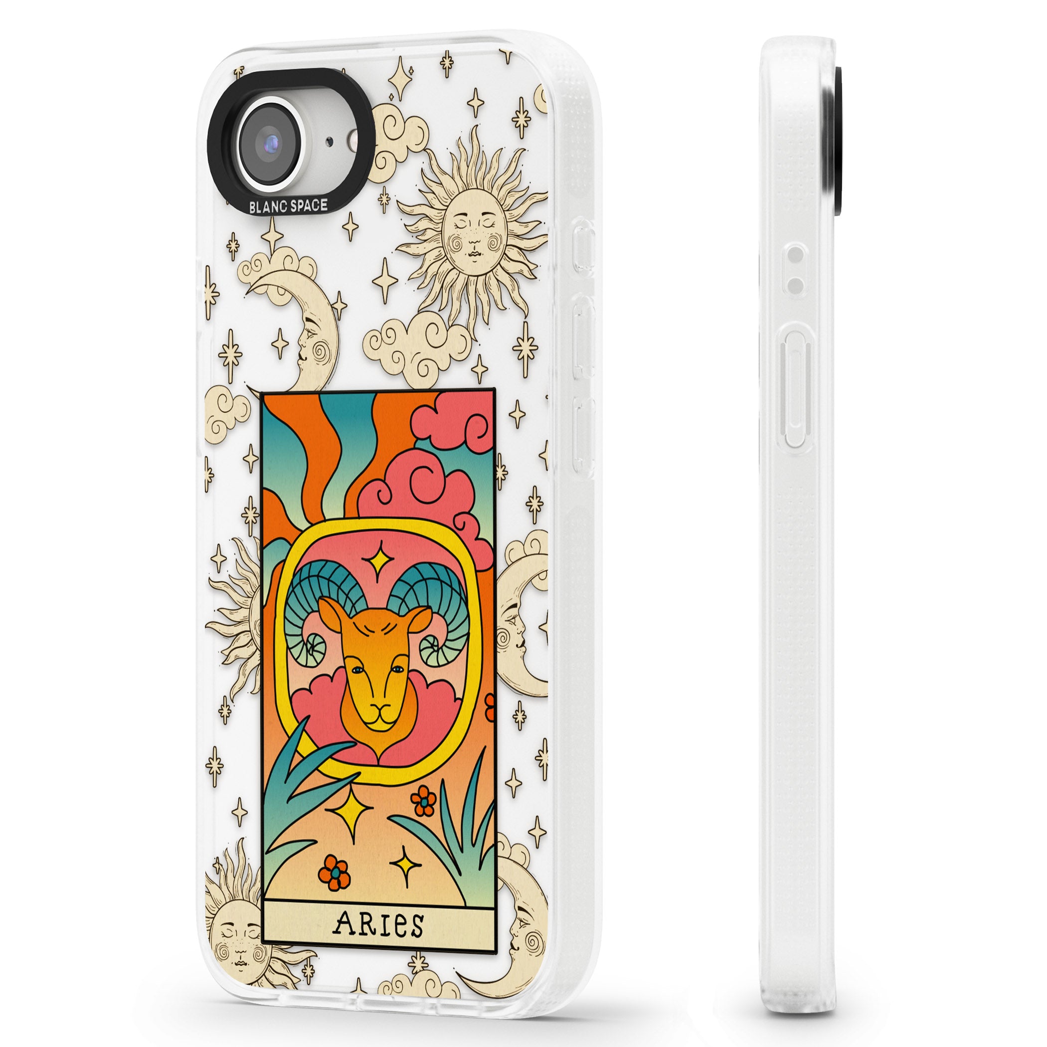 Celestial Zodiac - Aries iPhone 16e Clear Case Impact Air - Blanc Space