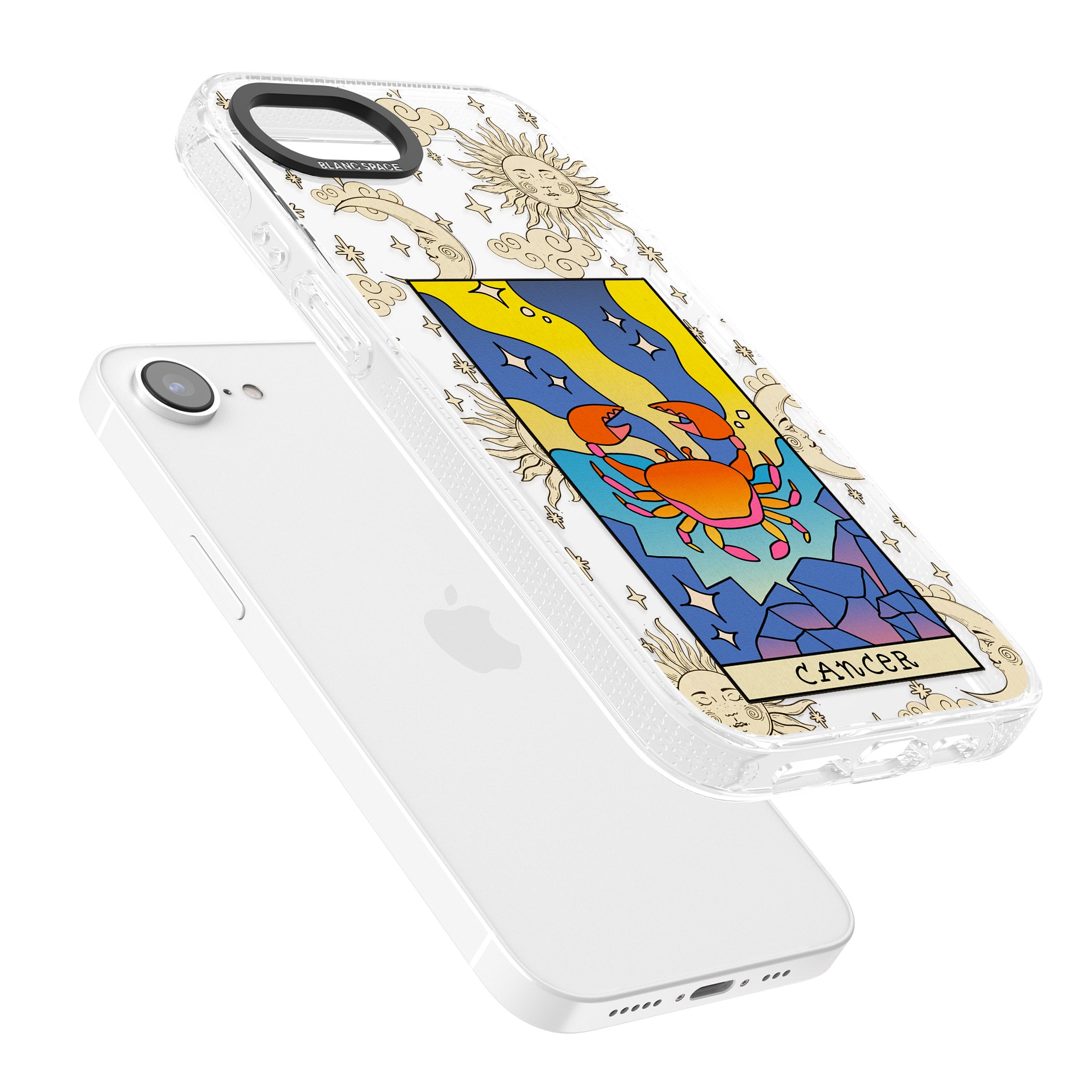 Celestial Zodiac - Cancer iPhone 16e Clear Case Impact Air - Blanc Space
