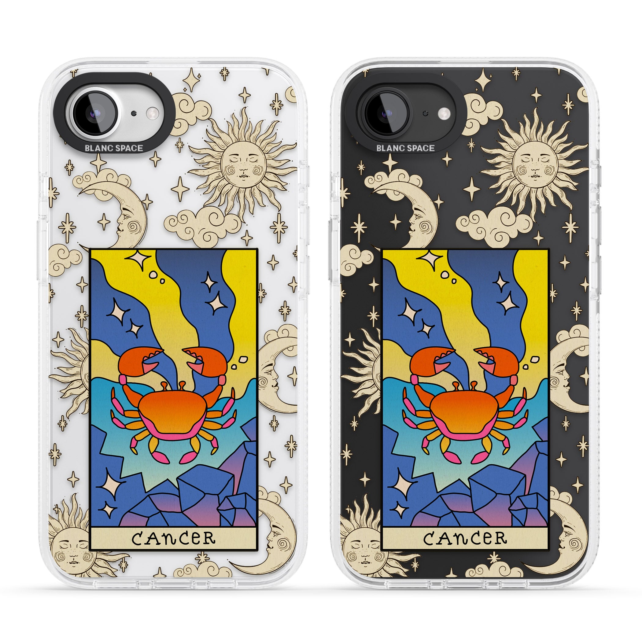 Celestial Zodiac - Cancer iPhone 16e Clear Case Impact Air - Blanc Space
