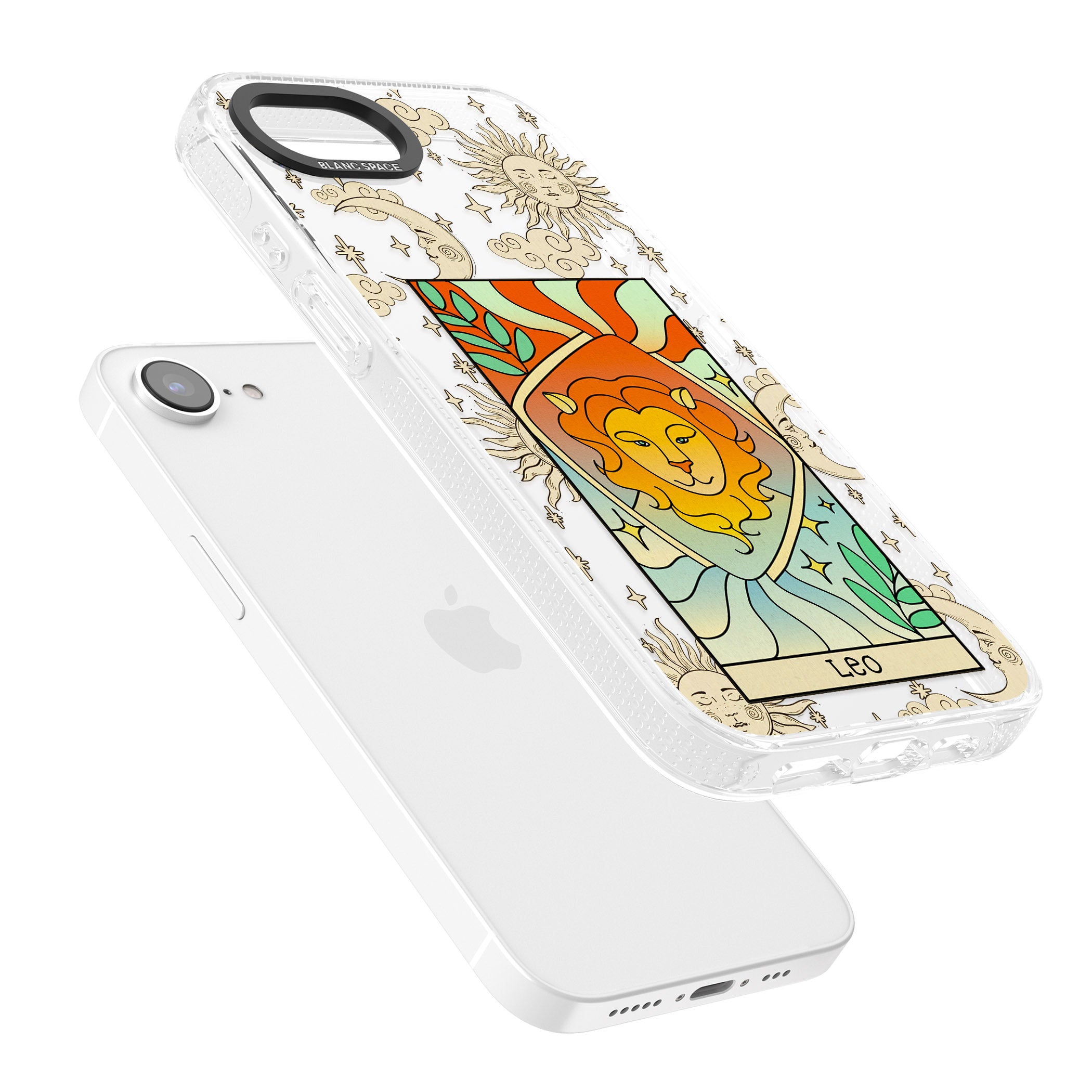 Celestial Zodiac - Leo iPhone 16e Clear Case Impact Air - Blanc Space