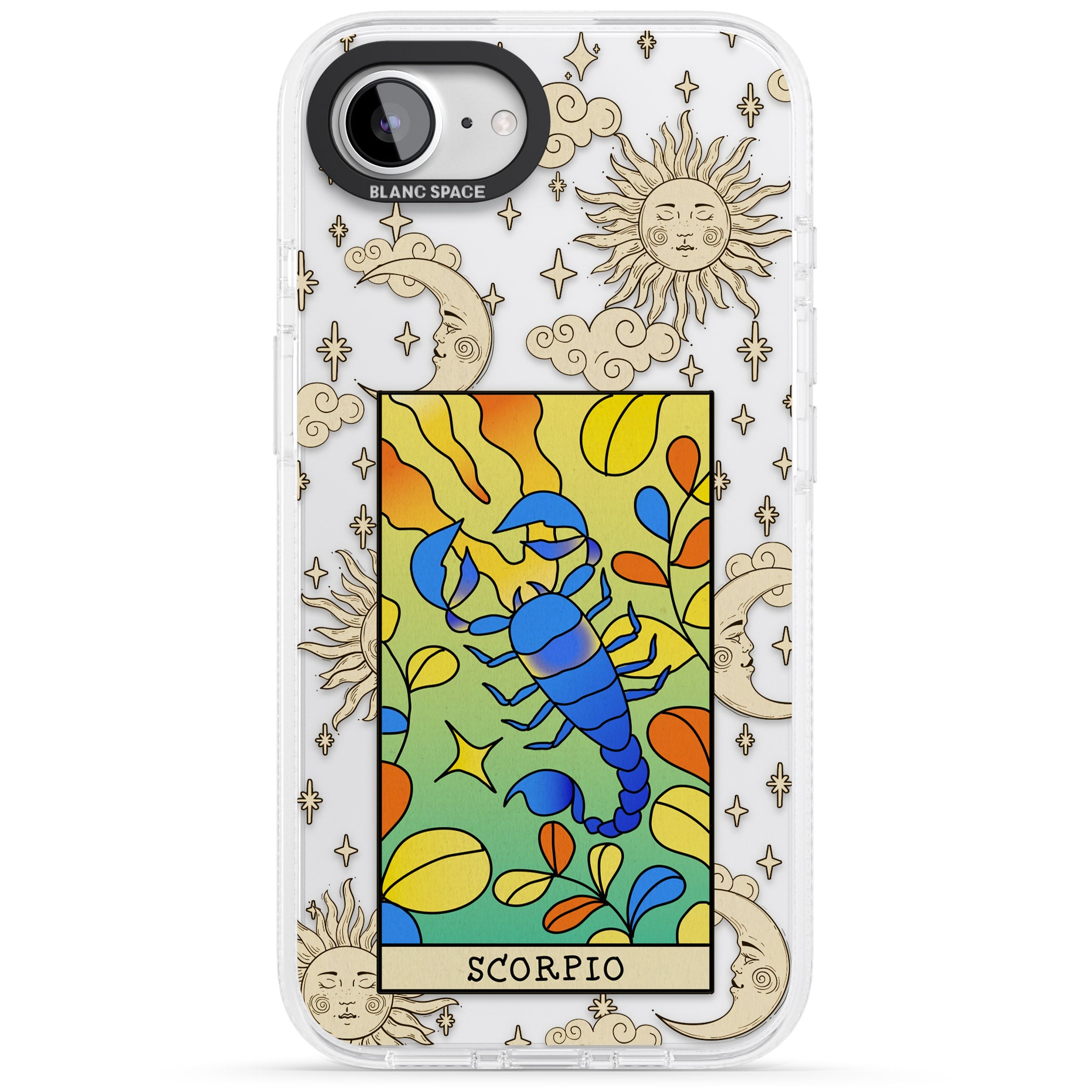 Celestial Zodiac - Scorpio iPhone 16e Clear Case Impact Air - Blanc Space