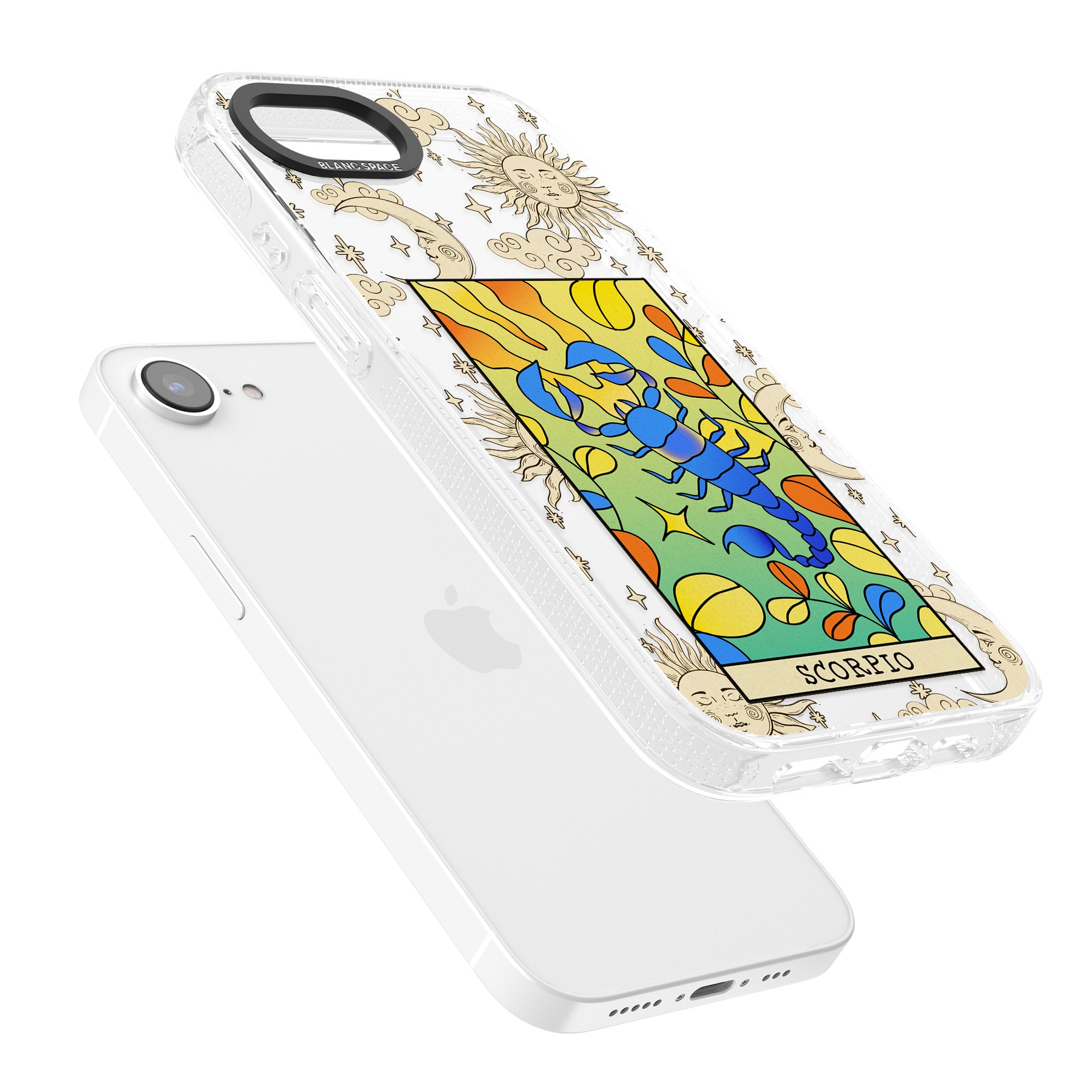 Celestial Zodiac - Scorpio iPhone 16e Clear Case Impact Air - Blanc Space