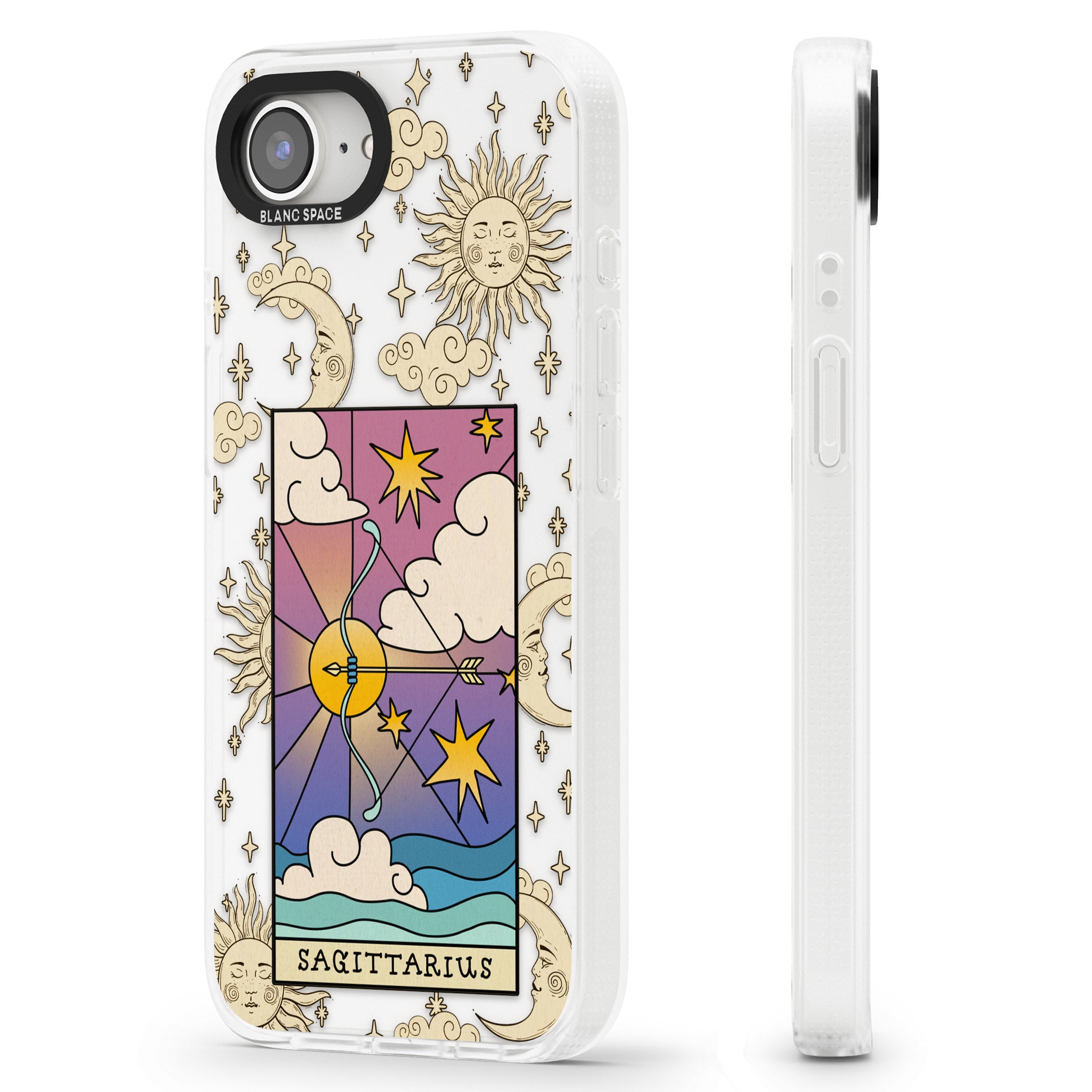 Celestial Zodiac - Sagittarius iPhone 16e Clear Case Impact Air - Blanc Space