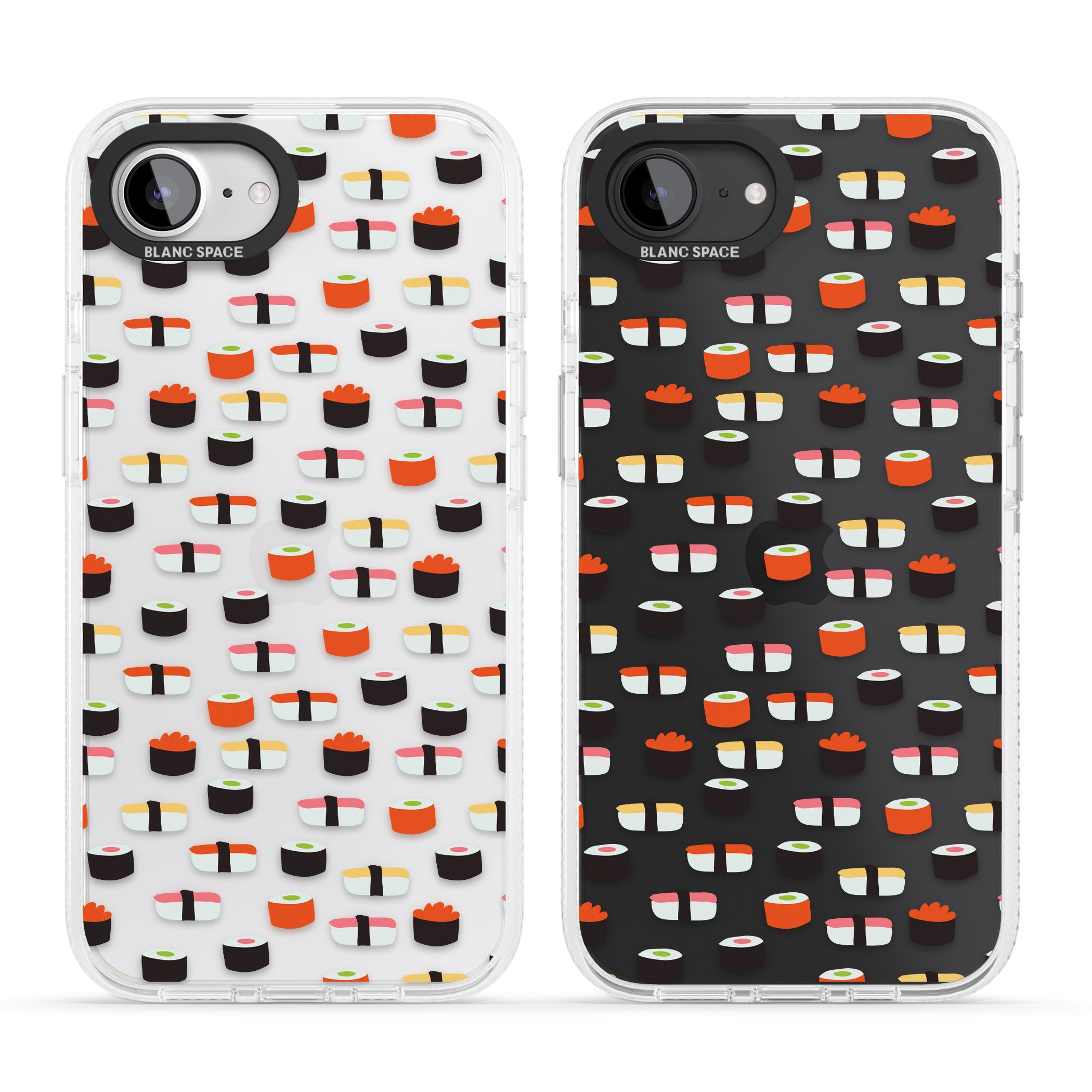 Minimalist Sushi Pattern iPhone 16e Clear Case Impact Air - Blanc Space