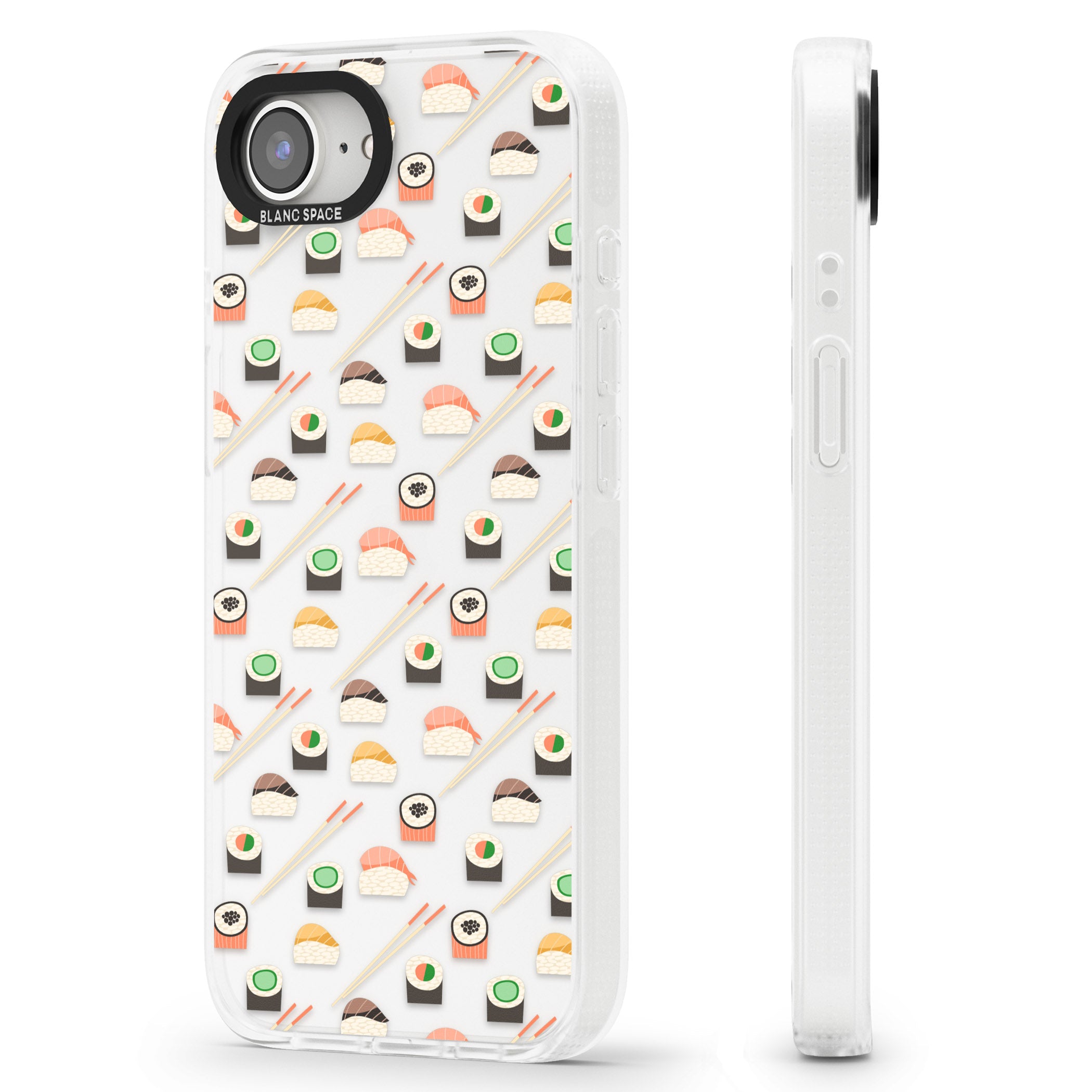 Sushi & Chopsticks Pattern iPhone 16e Clear Case Impact Air - Blanc Space