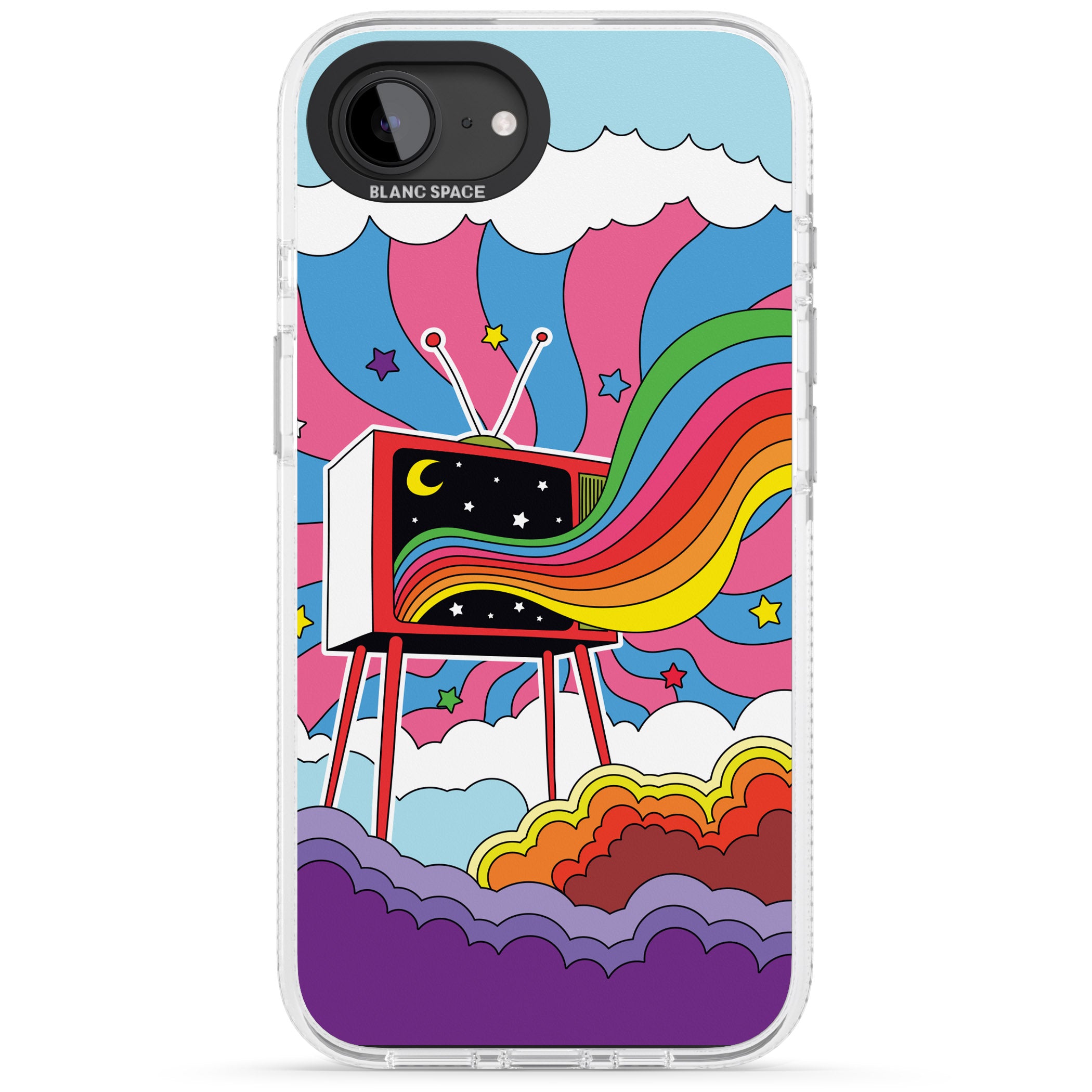 TV Captivation iPhone 16e Clear Case Impact Air - Blanc Space