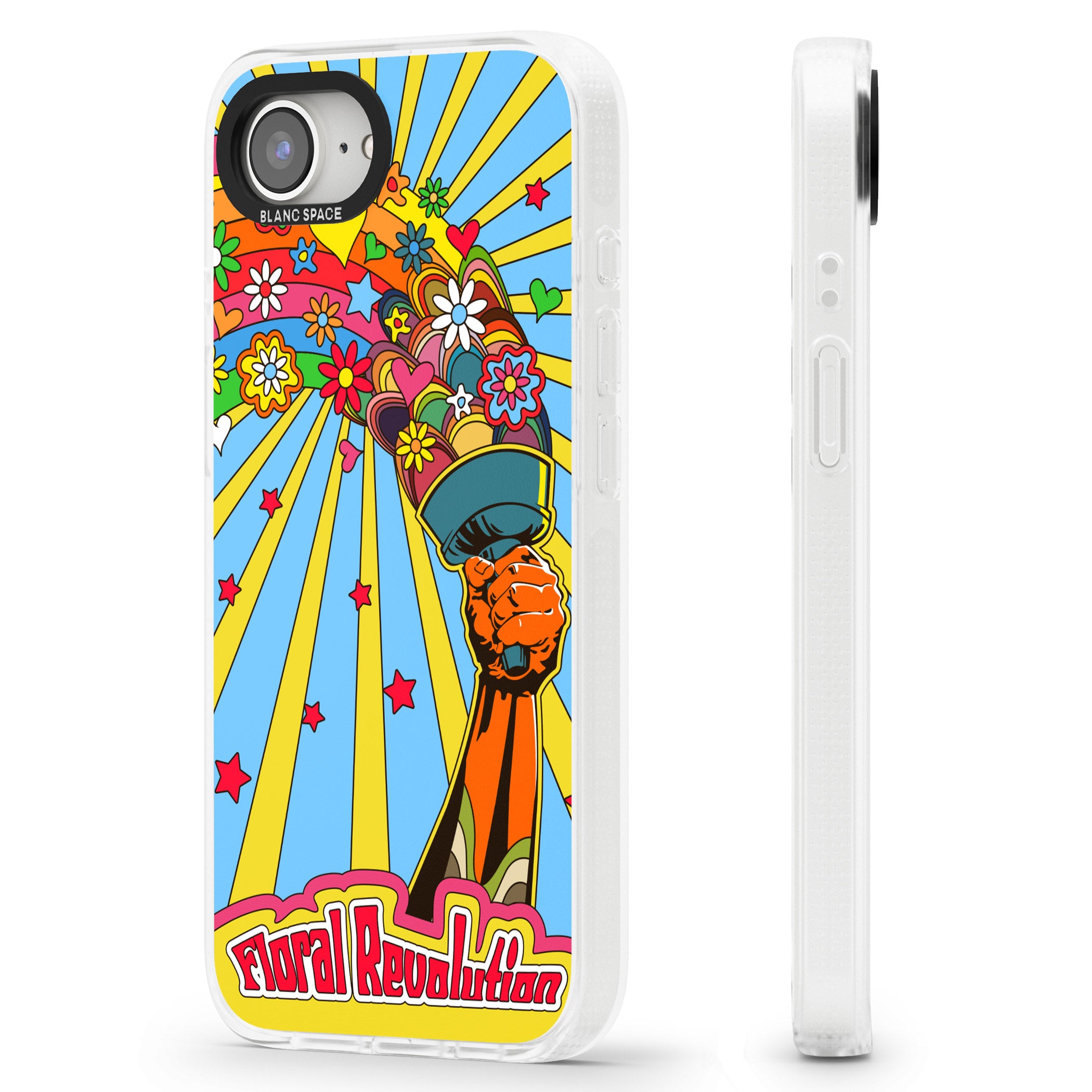 Floral Revolution iPhone 16e Clear Case Impact Air - Blanc Space