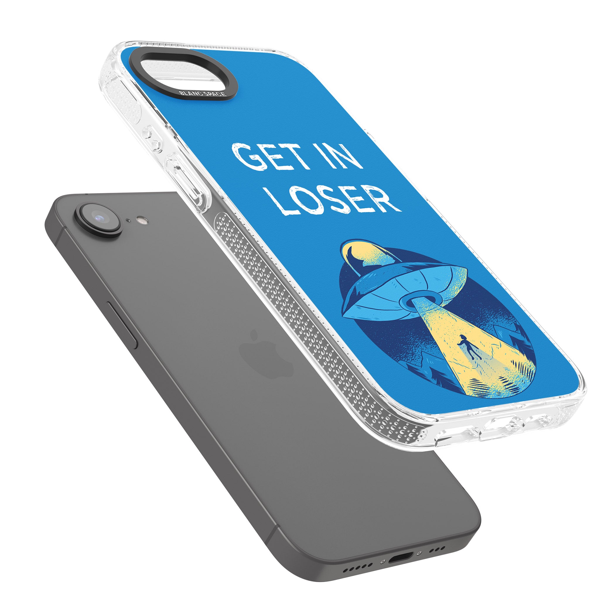 Get in Loser UFO iPhone 16e Clear Case Impact Air - Blanc Space