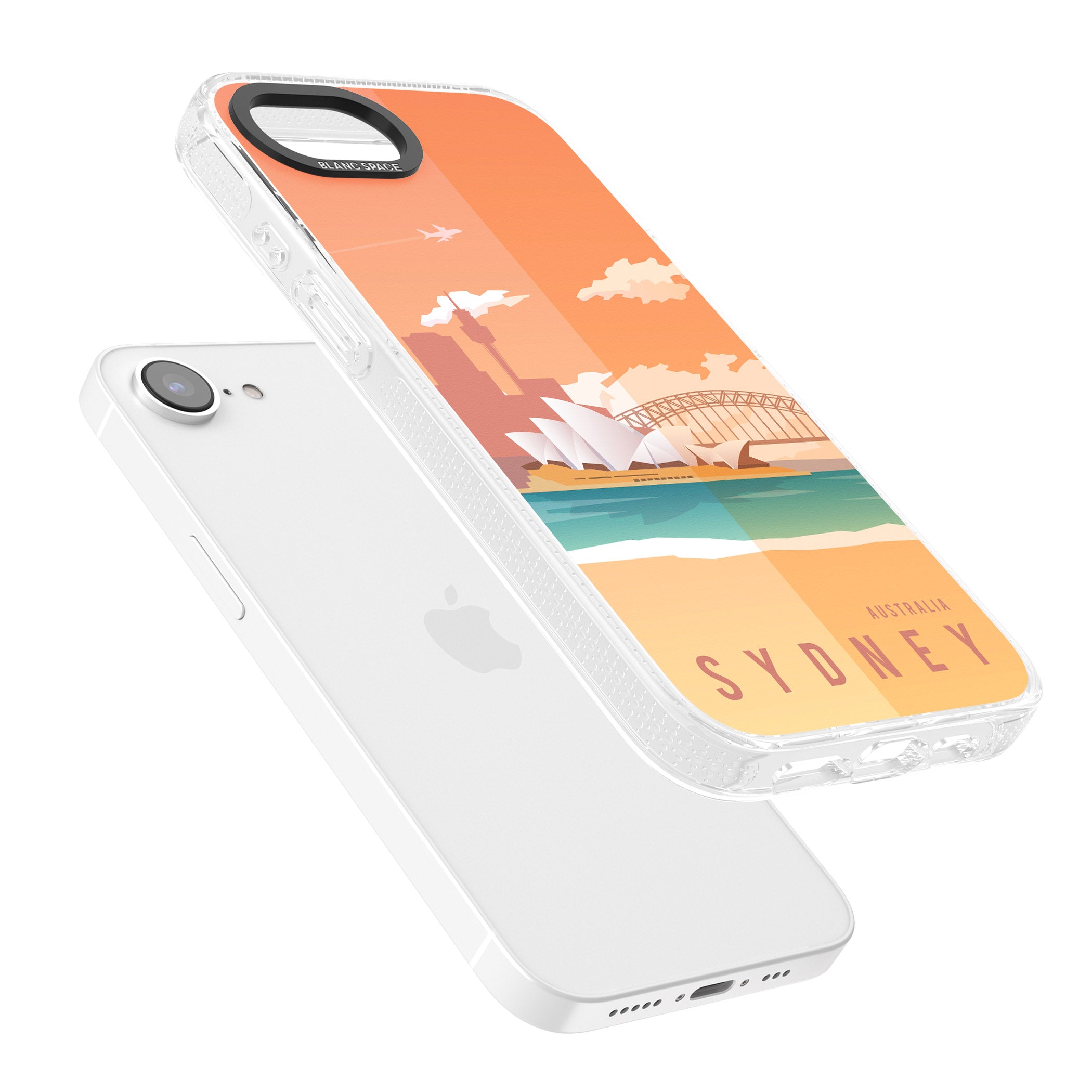 Vintage Travel Poster Sydney iPhone 16e Clear Case Impact Air - Blanc Space