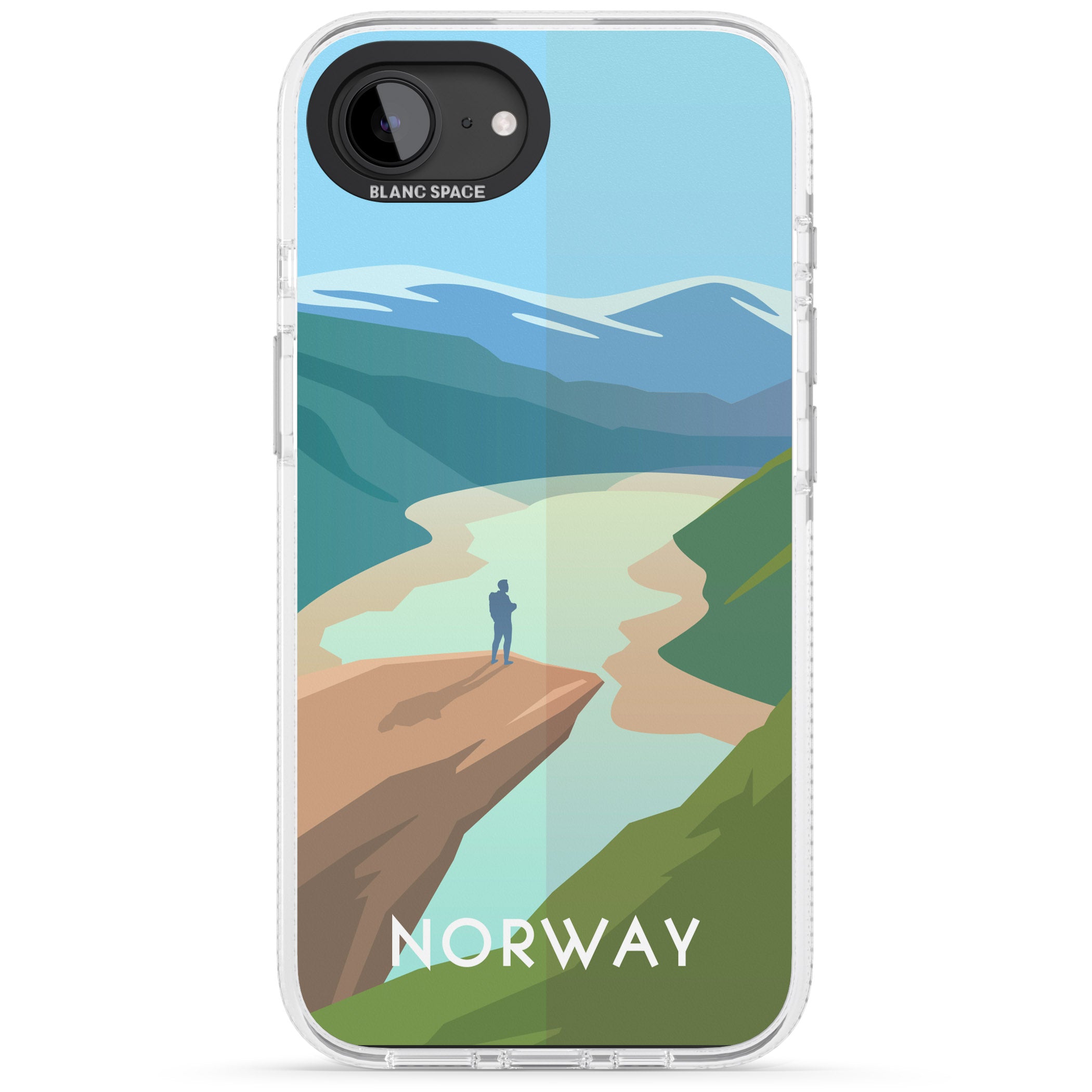 Vintage Travel Poster Norway iPhone 16e Clear Case Impact Air - Blanc Space