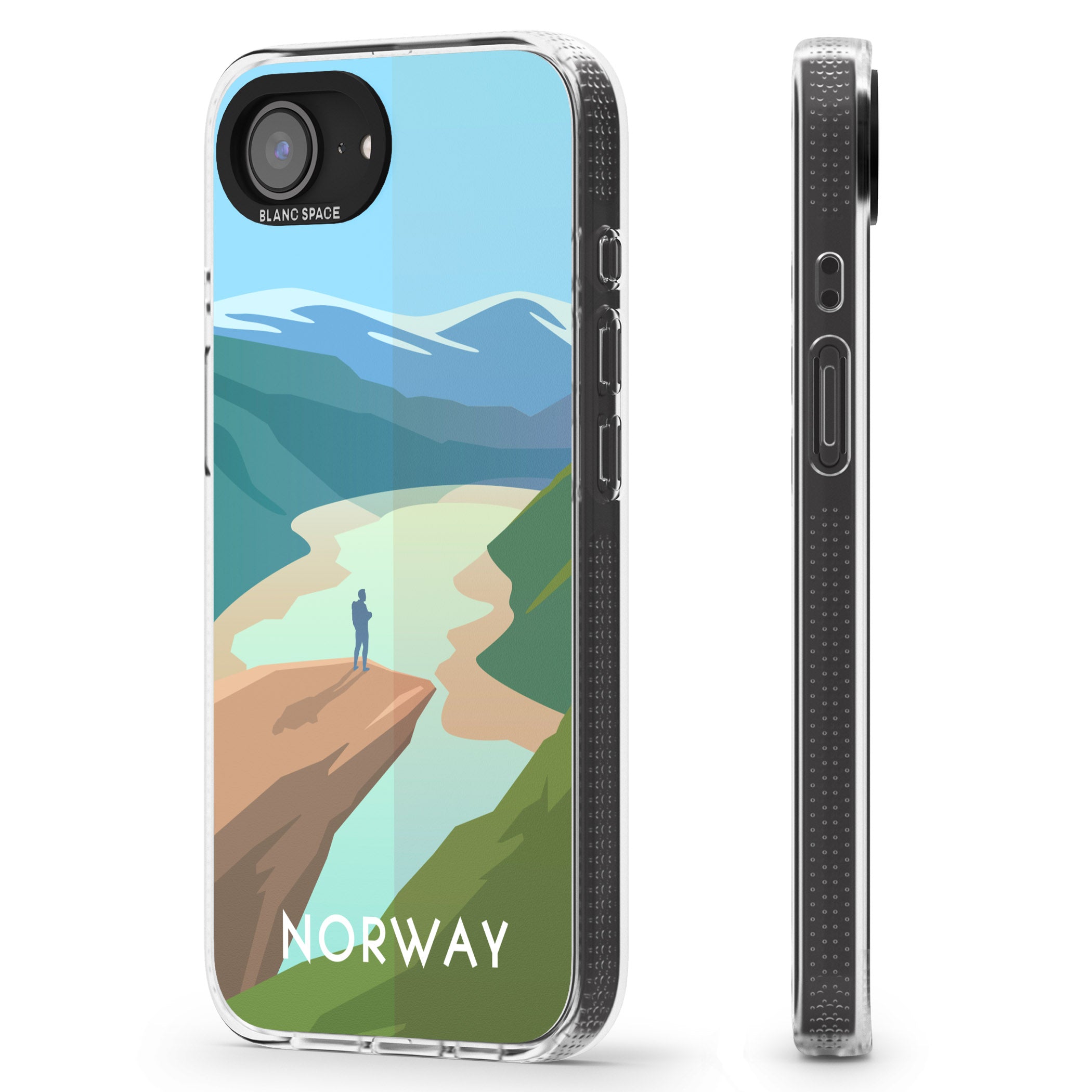 Vintage Travel Poster Norway iPhone 16e Clear Case Impact Air - Blanc Space