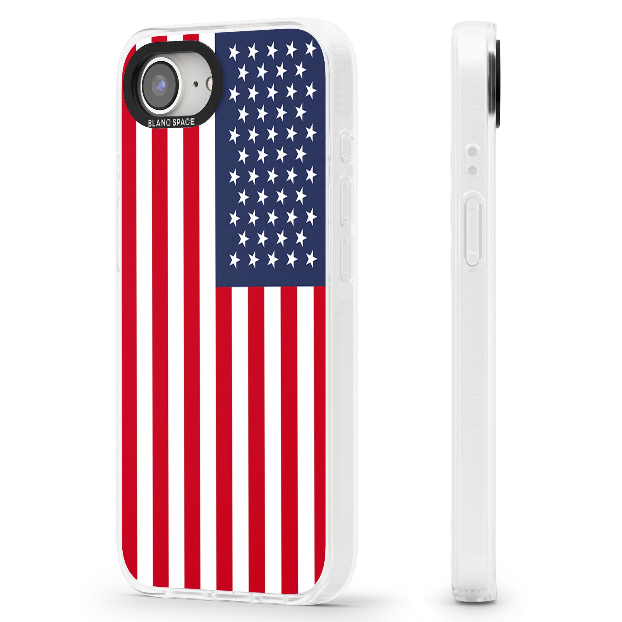 American Flag iPhone 16e Clear Case Impact Air - Blanc Space