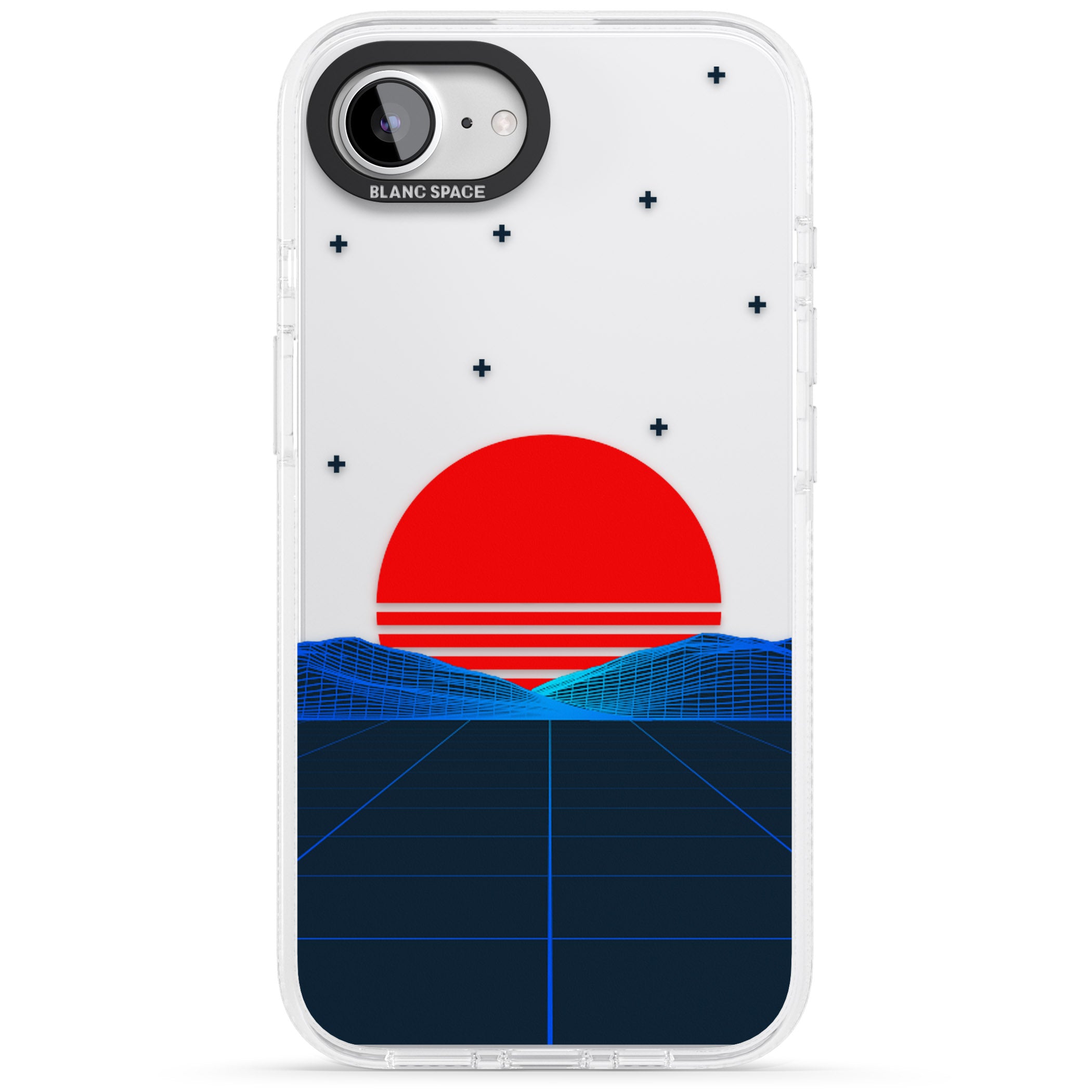 Japanese Sunset Vaporwave iPhone 16e Clear Case Impact Air - Blanc Space
