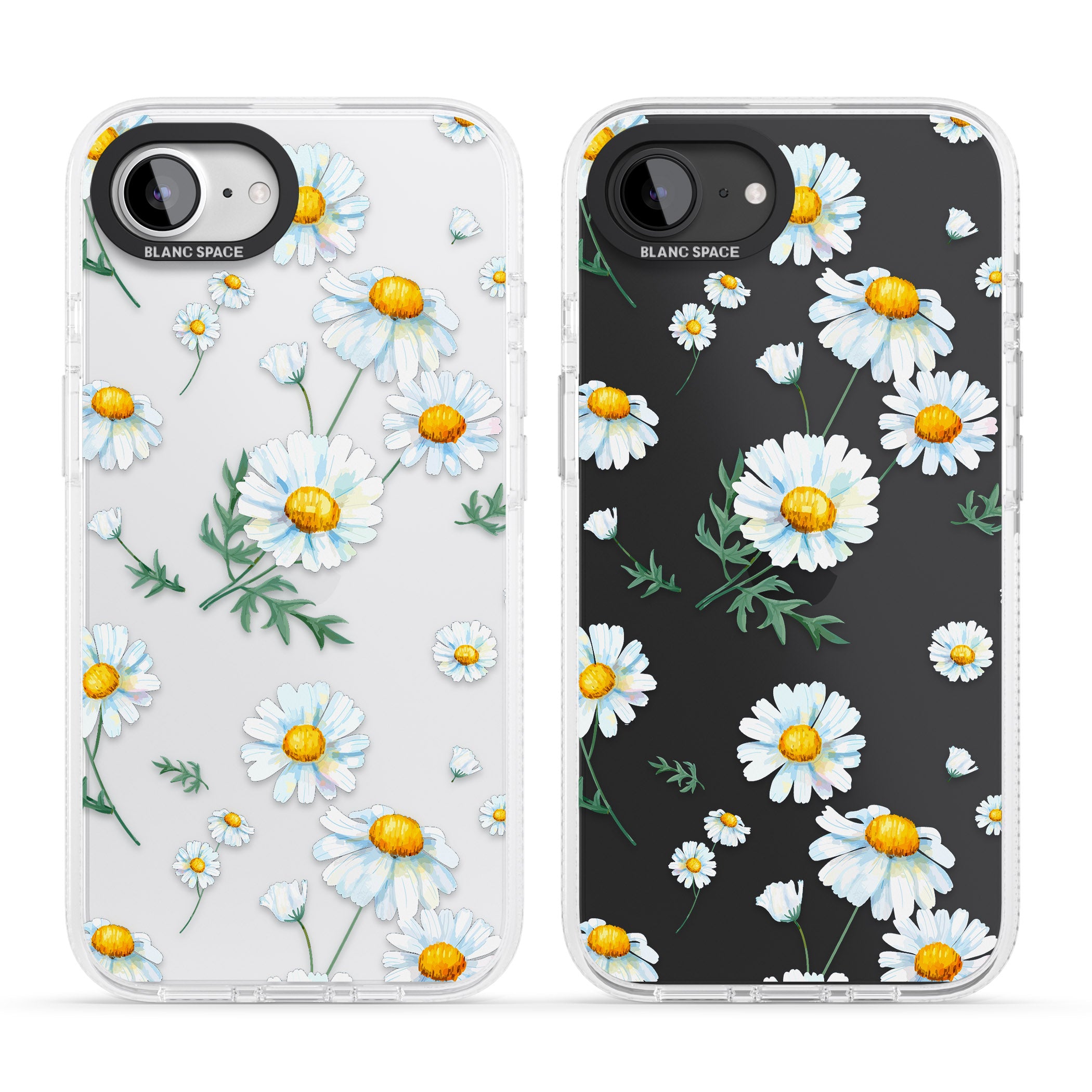 Vintage Painted Daisies iPhone 16e Clear Case Impact Air - Blanc Space