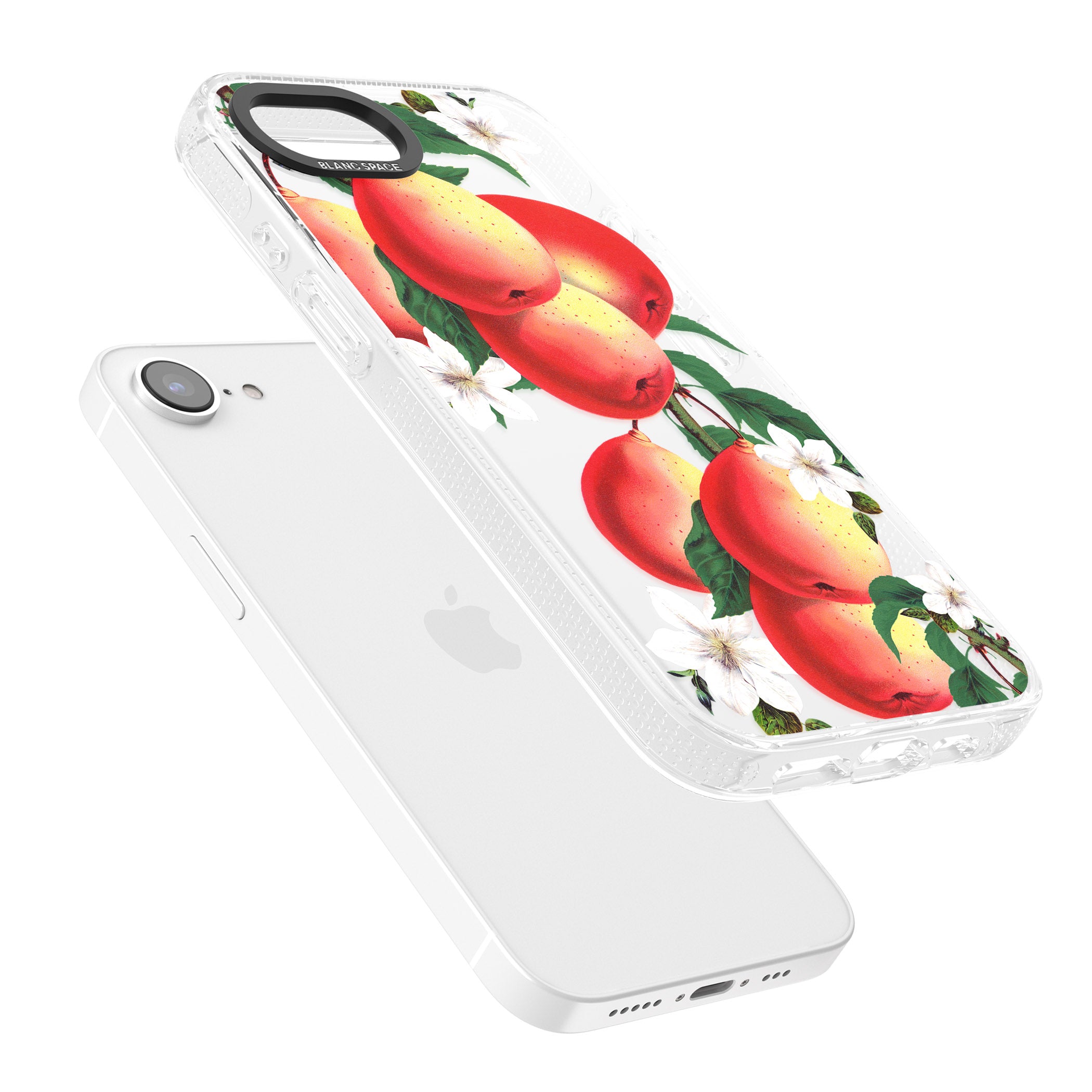 Vintage Painted Peaches iPhone 16e Clear Case Impact Air - Blanc Space
