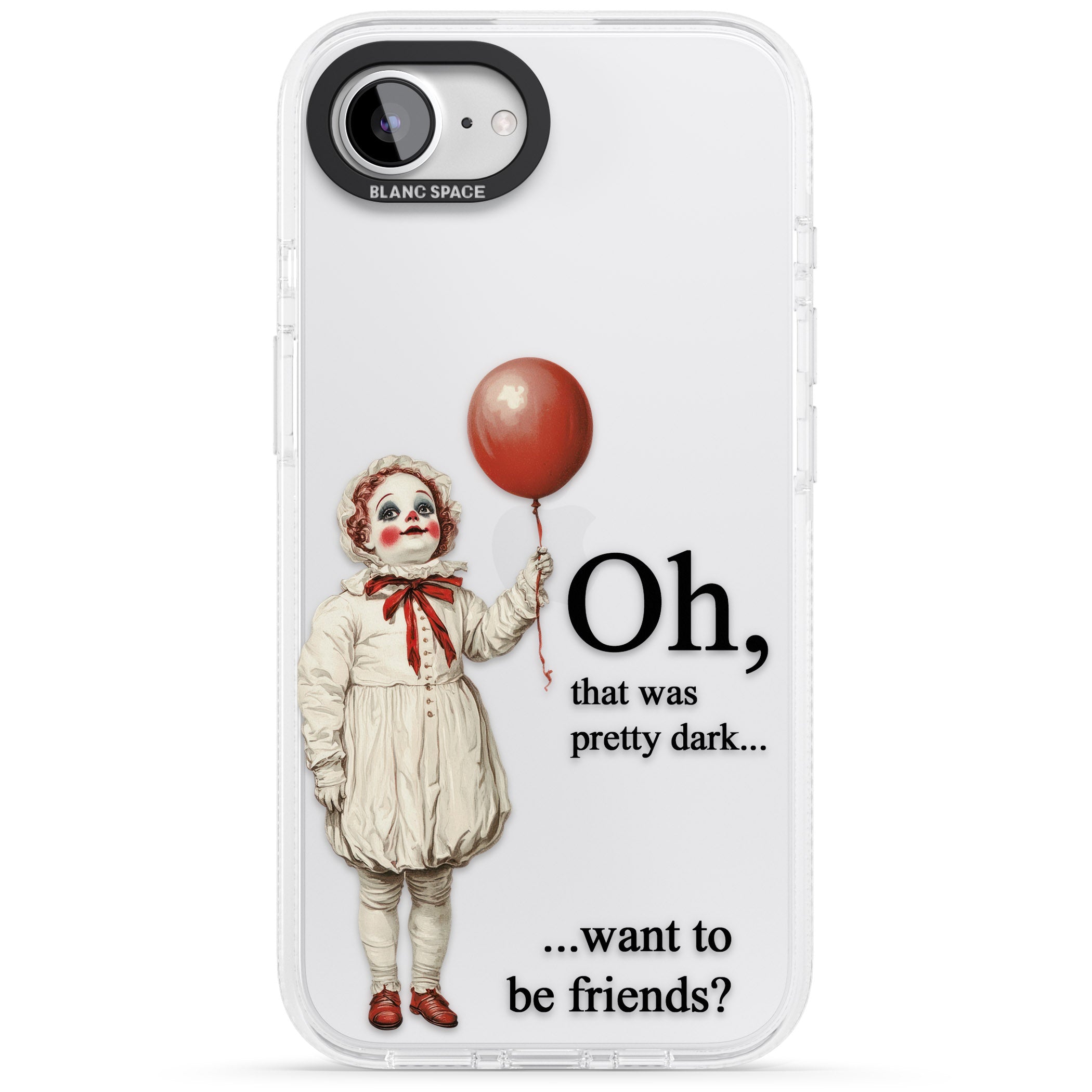 Want to be Friends? iPhone 16e Clear Case Impact Air - Blanc Space
