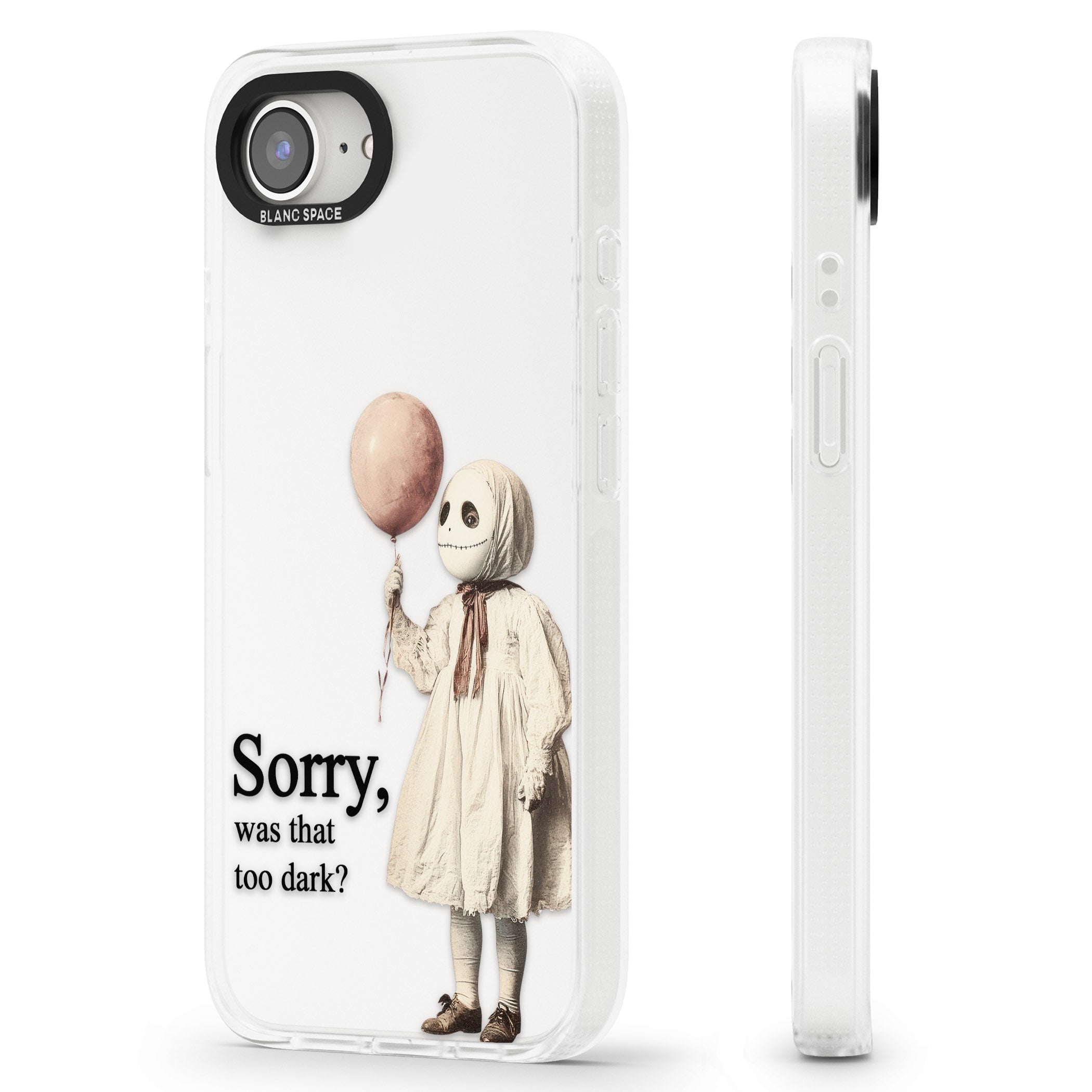 Sorry, Was That Too Dark? iPhone 16e Clear Case Impact Air - Blanc Space