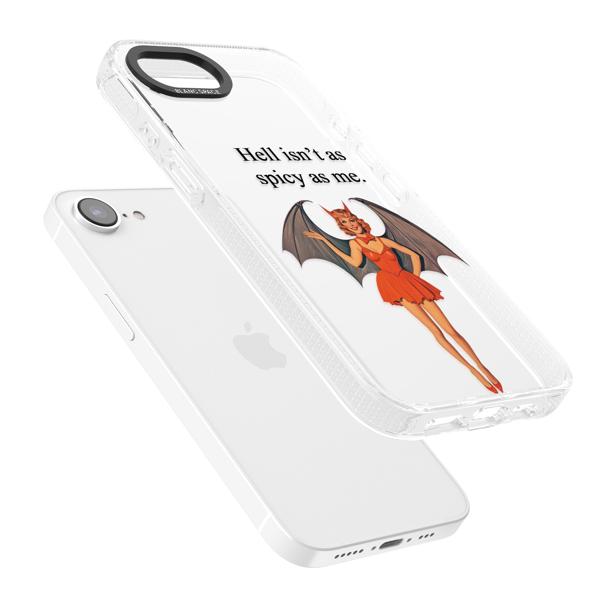 Hell Isn't As Spicy As Me iPhone 16e Clear Case Impact Air - Blanc Space