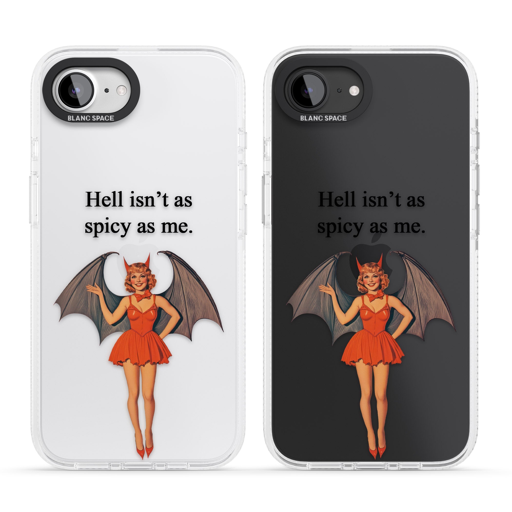 Hell Isn't As Spicy As Me iPhone 16e Clear Case Impact Air - Blanc Space