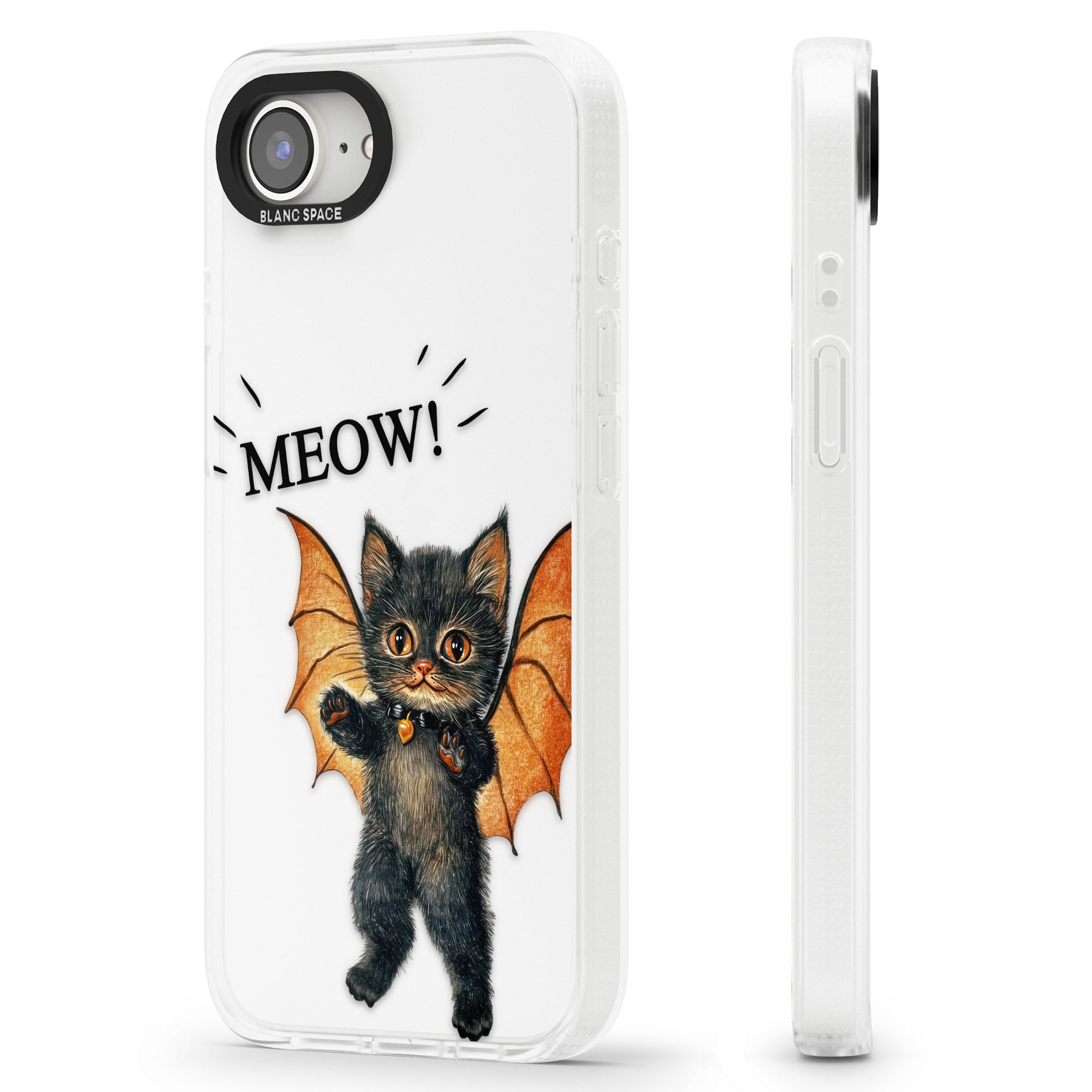 MEOW! iPhone 16e Clear Case Impact Air - Blanc Space