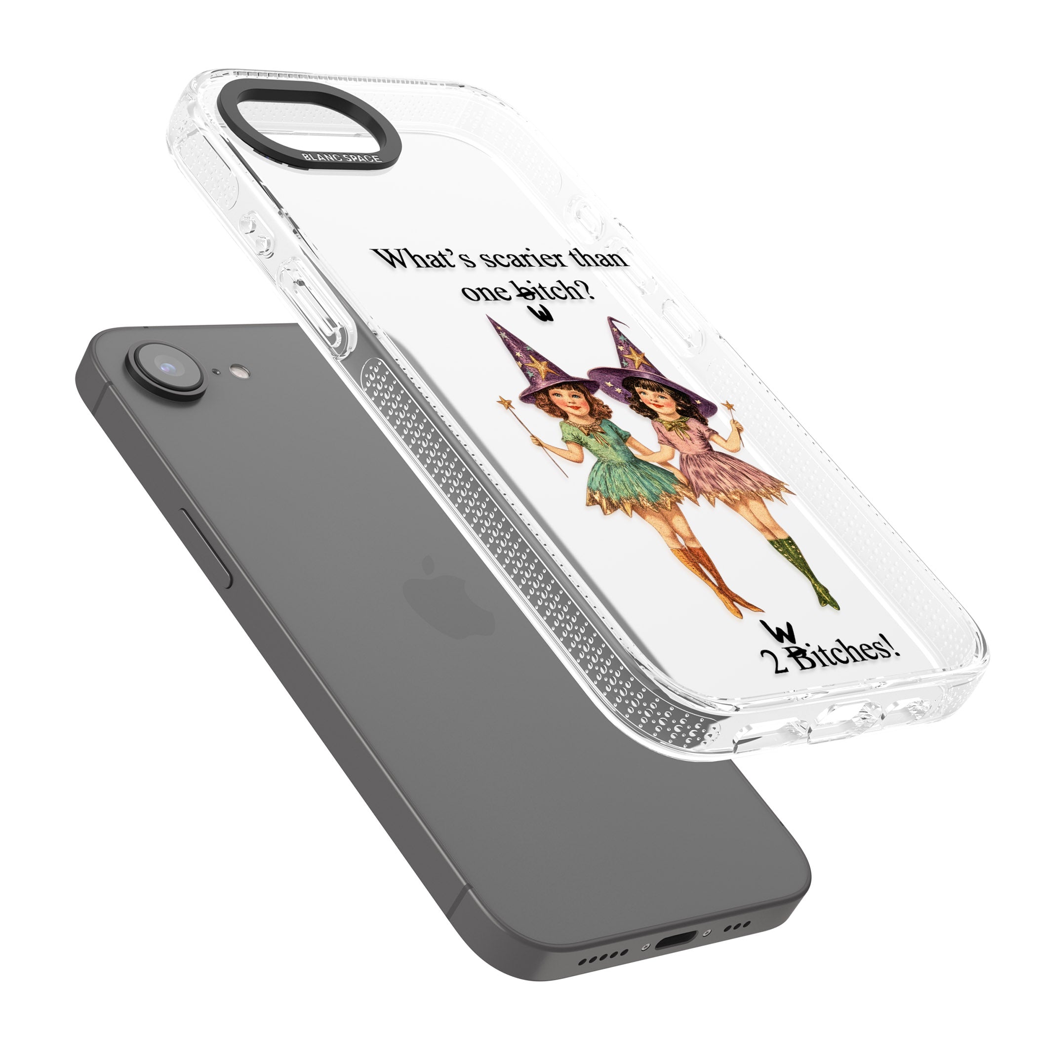 Two Witches iPhone 16e Clear Case Impact Air - Blanc Space