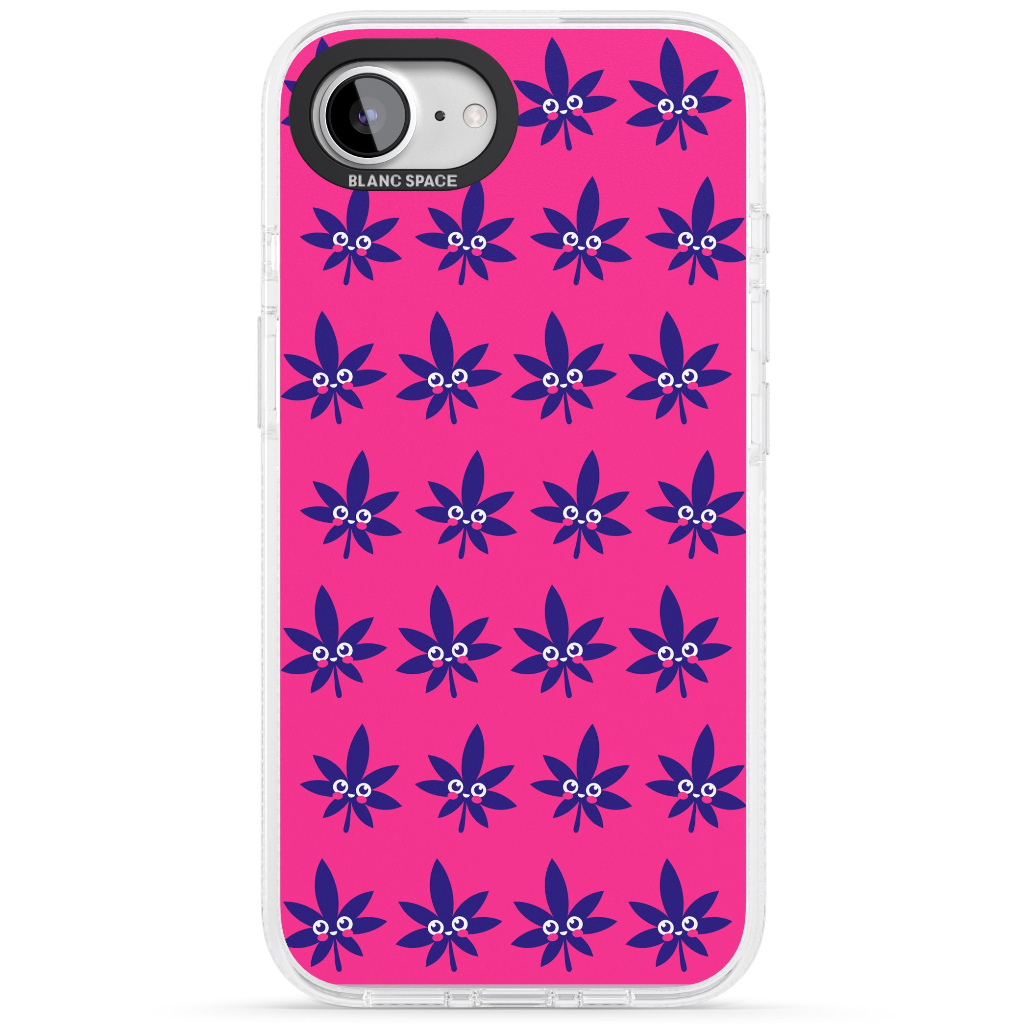 Pink Sativa iPhone 16e Clear Case Impact Air - Blanc Space