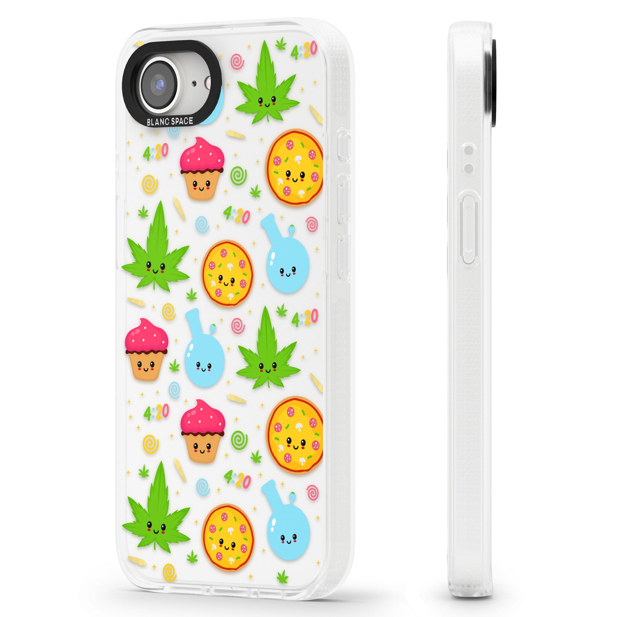 Kawaii Weed Pattern iPhone 16e Clear Case Impact Air - Blanc Space