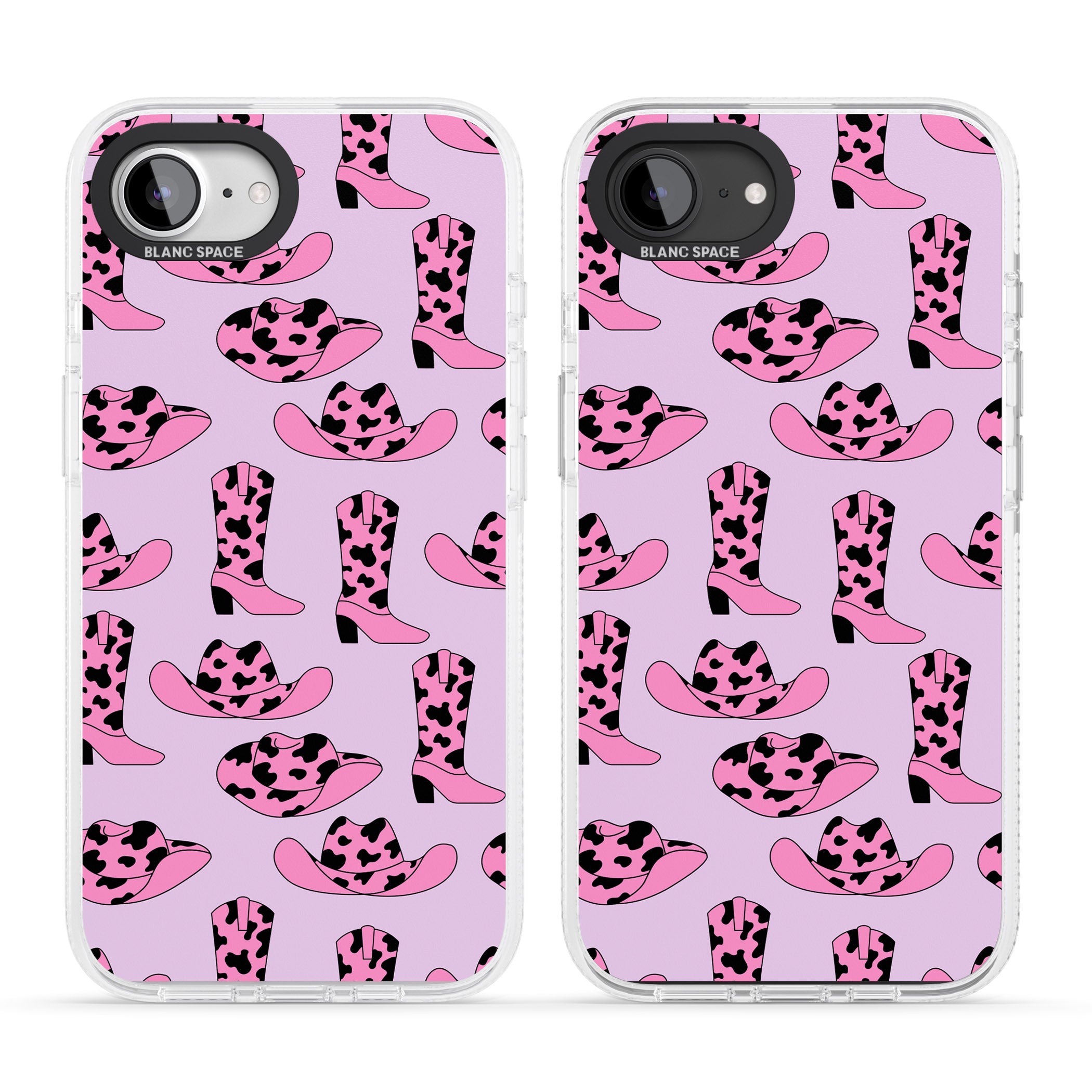 Cow-Girl Pattern iPhone 16e Clear Case Impact Air - Blanc Space