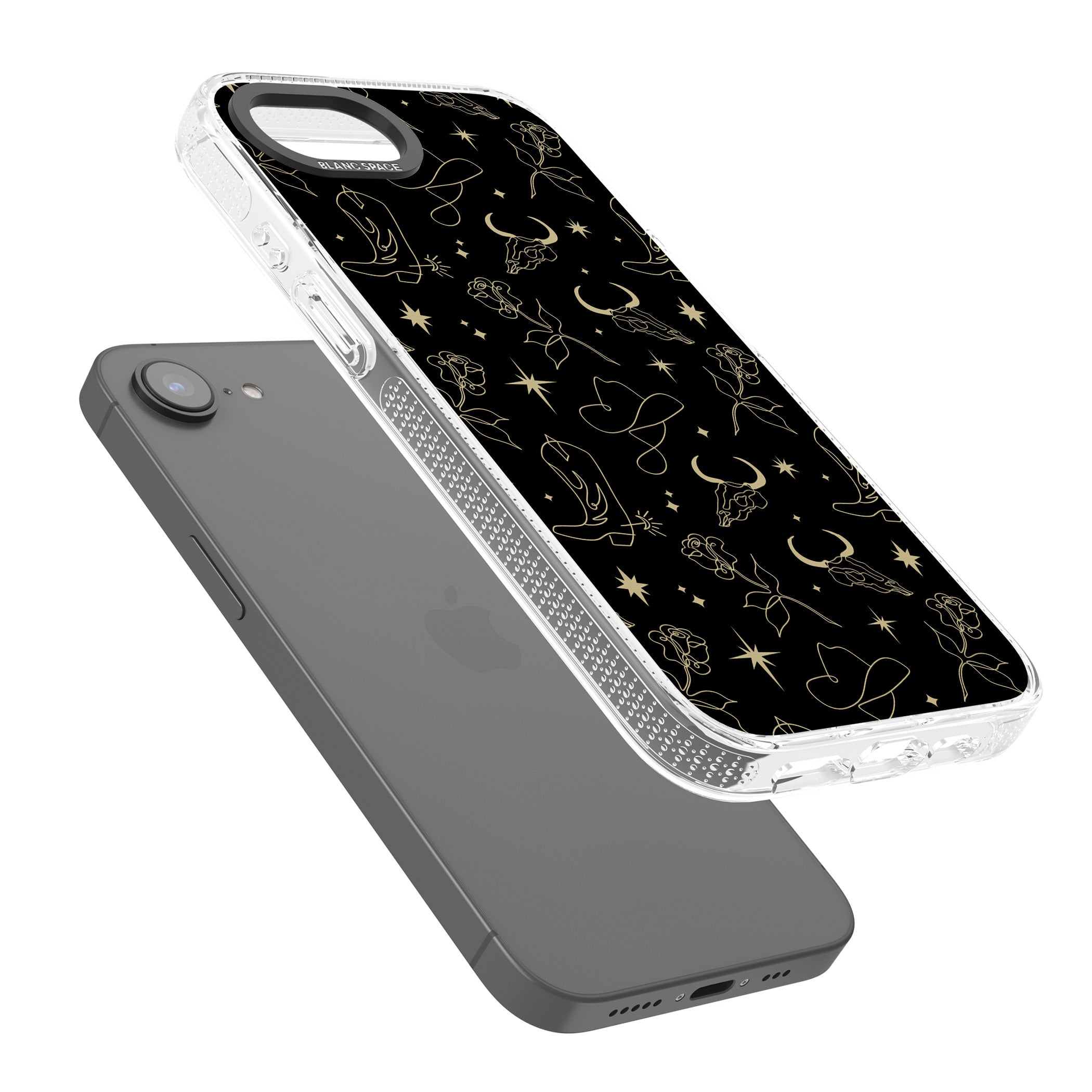 Celestial West Pattern iPhone 16e Clear Case Impact Air - Blanc Space