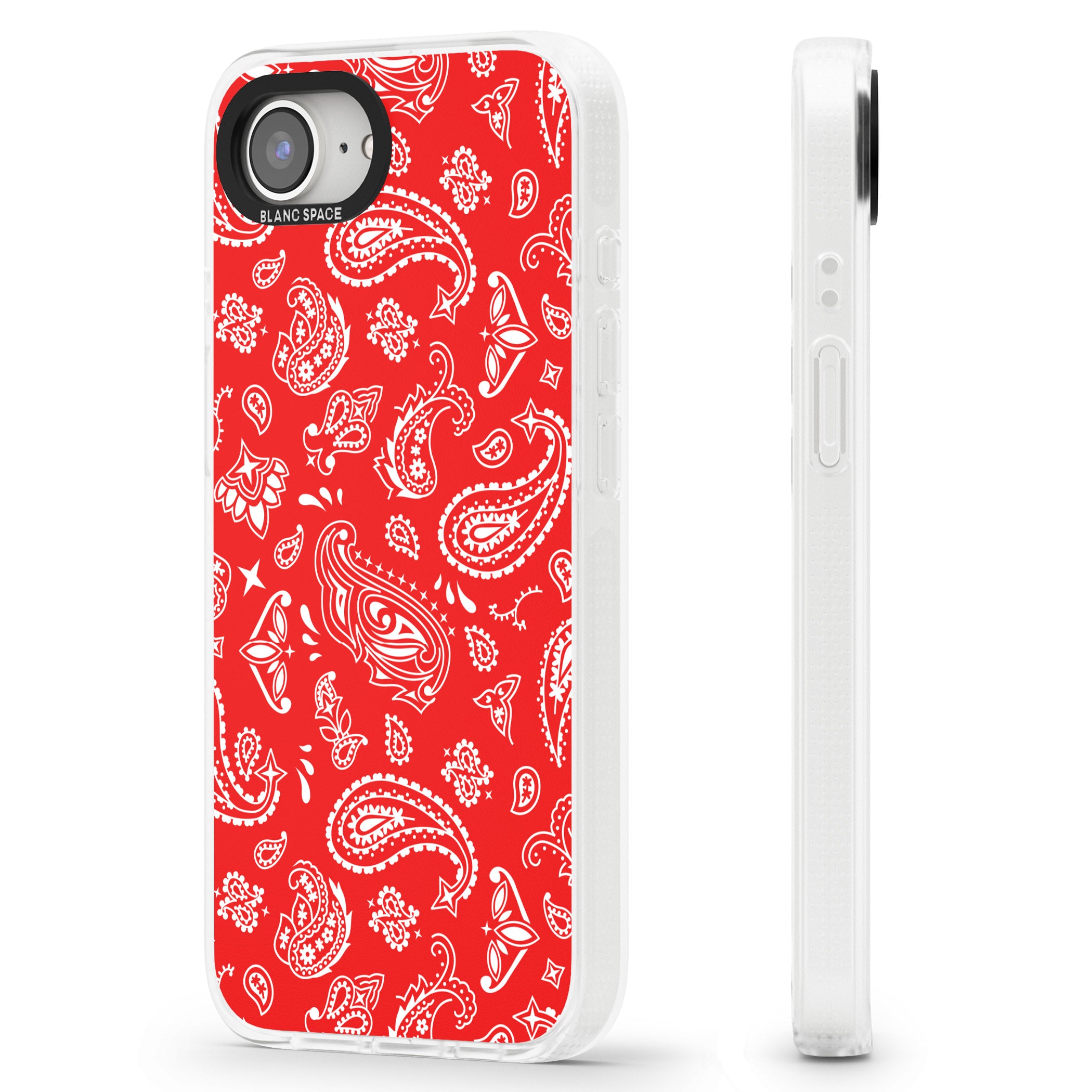 Red Bandana iPhone 16e Clear Case Impact Air - Blanc Space