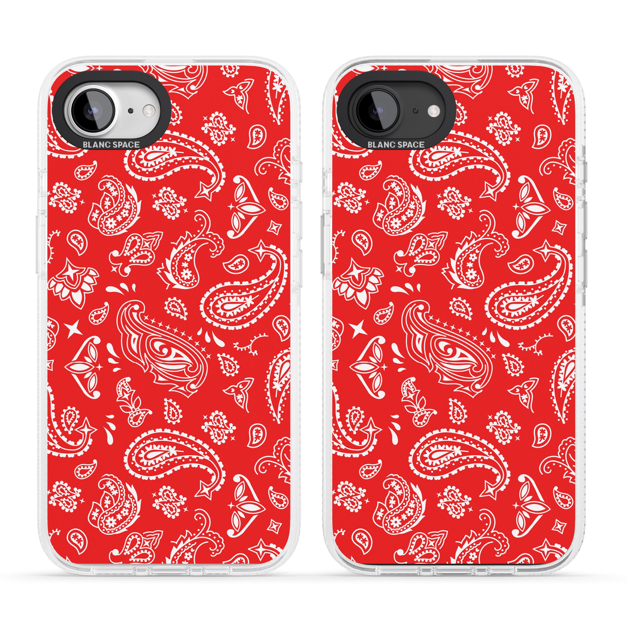 Red Bandana iPhone 16e Clear Case Impact Air - Blanc Space