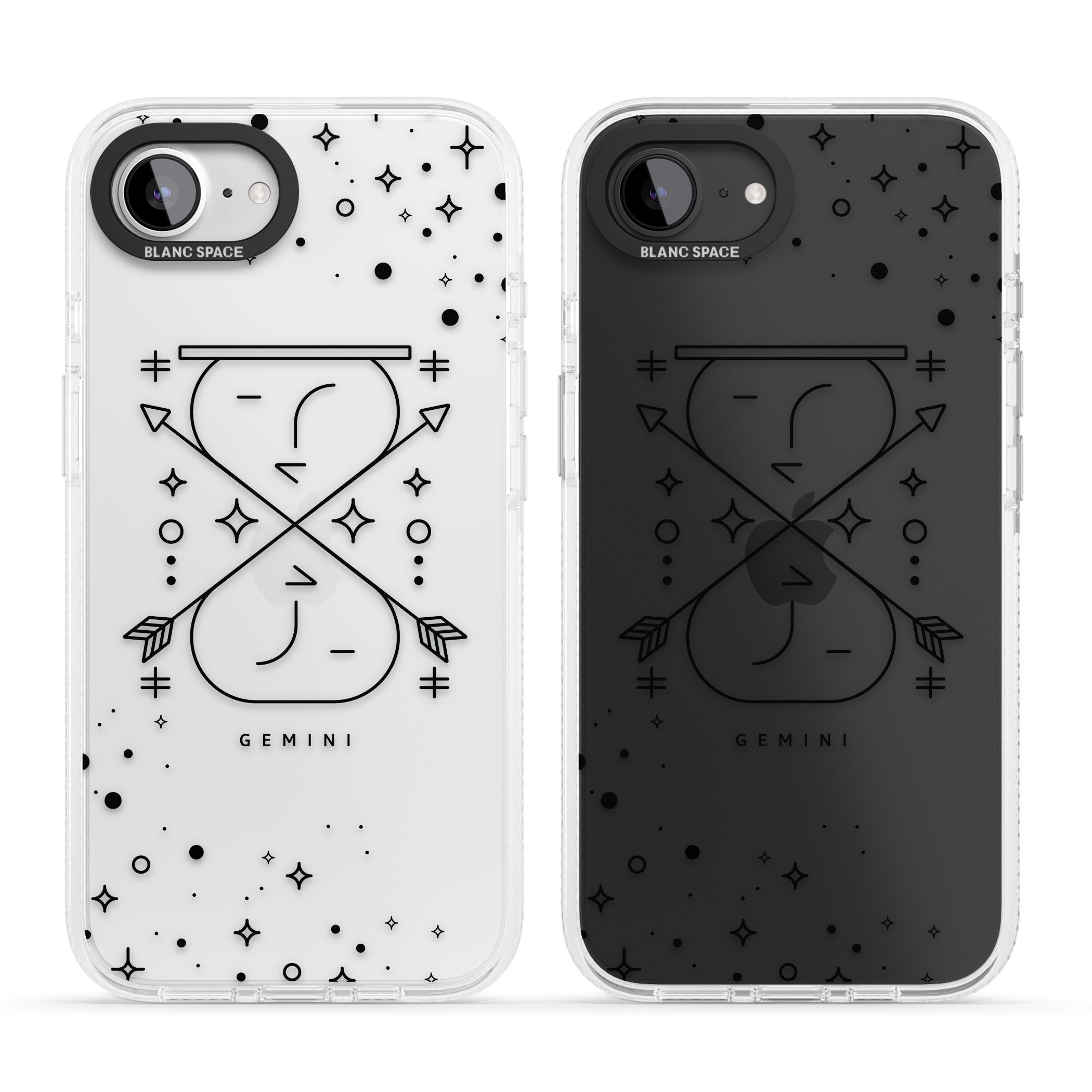 Gemini Emblem - Transparent Design iPhone 16e Clear Case Impact Air - Blanc Space