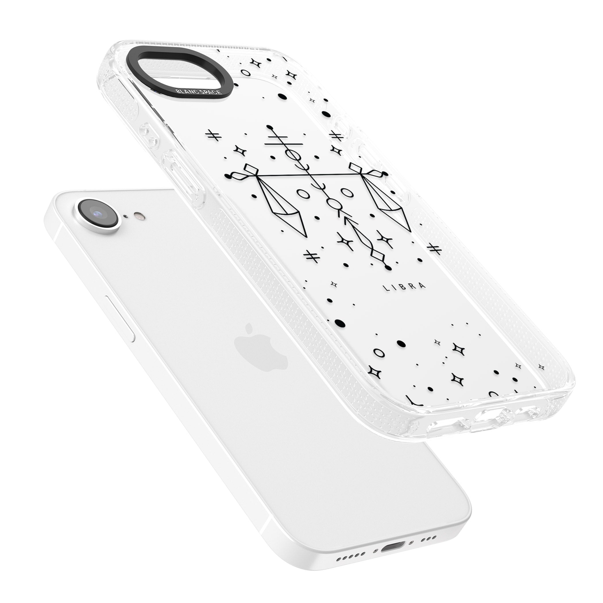 Libra Emblem - Transparent Design iPhone 16e Clear Case Impact Air - Blanc Space