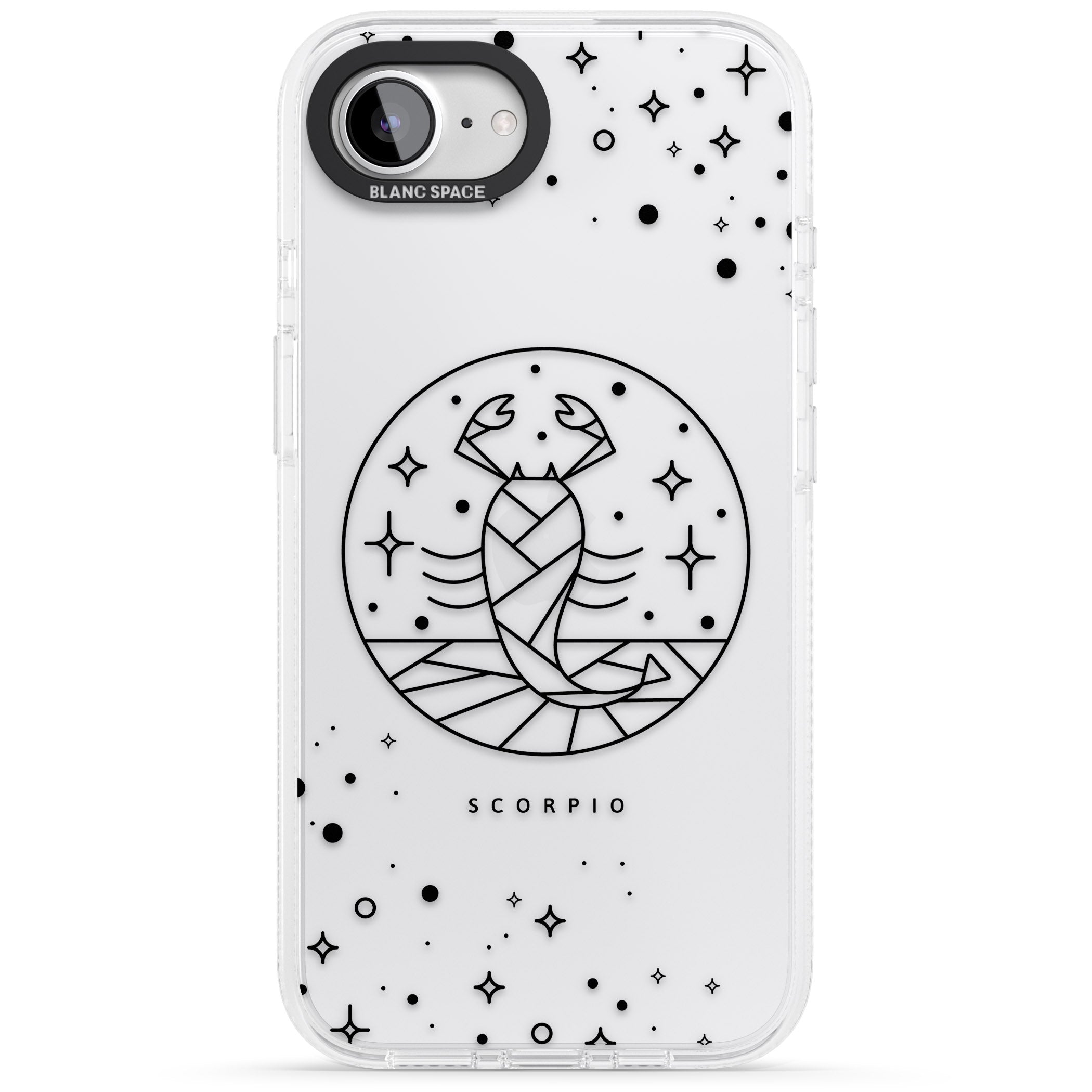Scorpio Emblem - Transparent Design iPhone 16e Clear Case Impact Air - Blanc Space