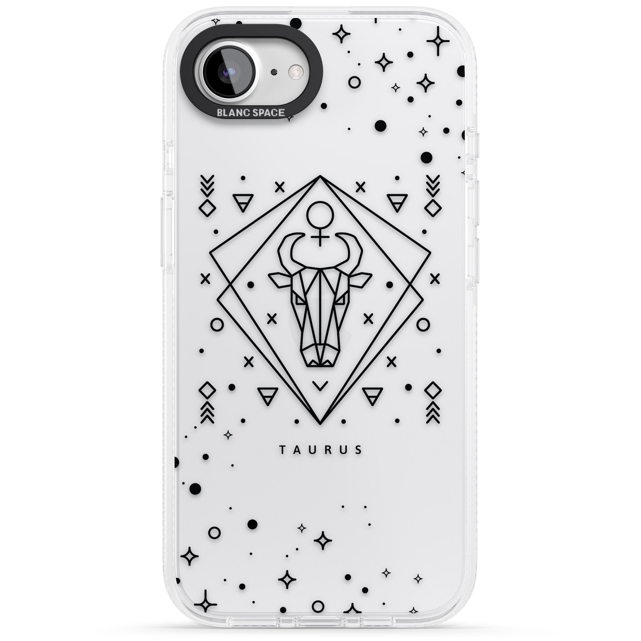 Taurus Emblem - Transparent Design iPhone 16e Clear Case Impact Air - Blanc Space